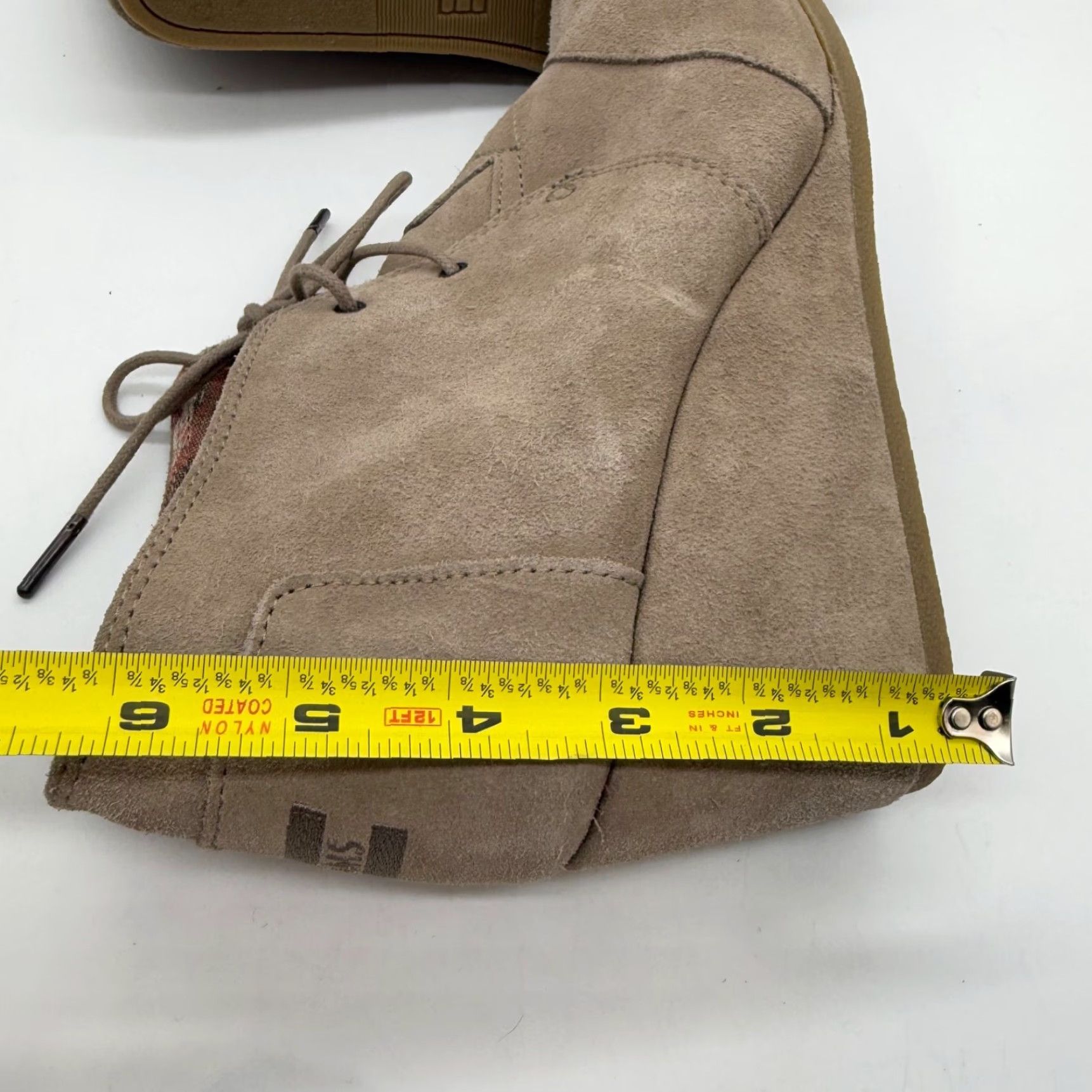 Toms TOMS Desert Bootie Womens Beige Suede Wedge Heel Ankle Boot Size 12 Lace Up Size US 12 / IT 42 - 3 Thumbnail