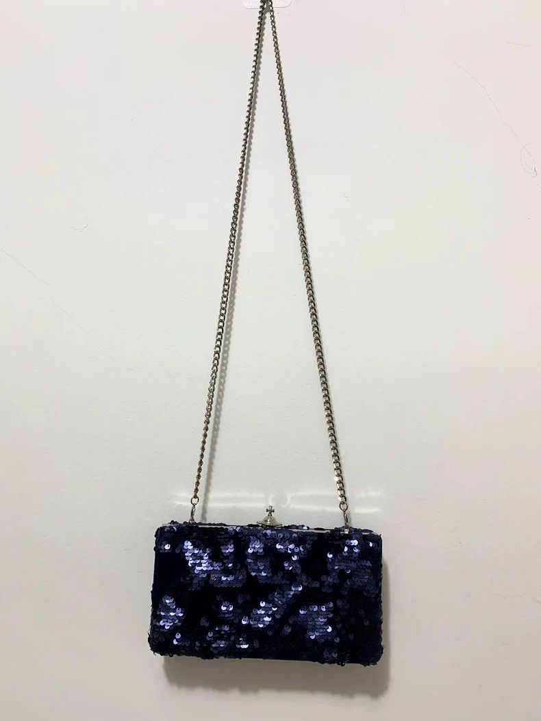 Vivienne Westwood Vivienne Westwood size os Punk Saturnite blue glitter 3d Sa Size ONE SIZE - 3 Thumbnail