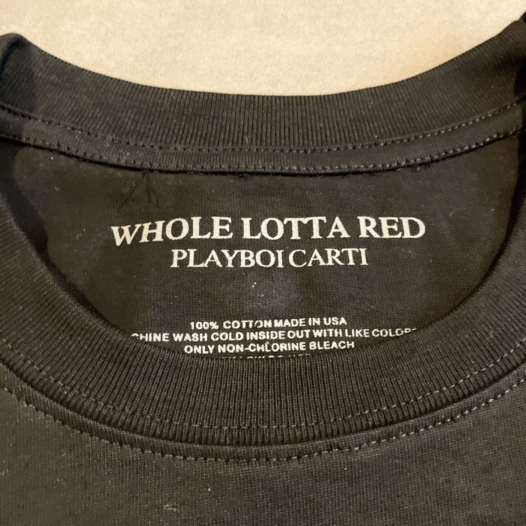 Vintage VINTAGE Playboi Carti Whole Lotta Red Vamp Black Concert T Shirt Men L Black Crew Neck Short Sleeve Cotton Knit Regular Slim? Size US L / EU 52-54 / 3 - 2 Thumbnail