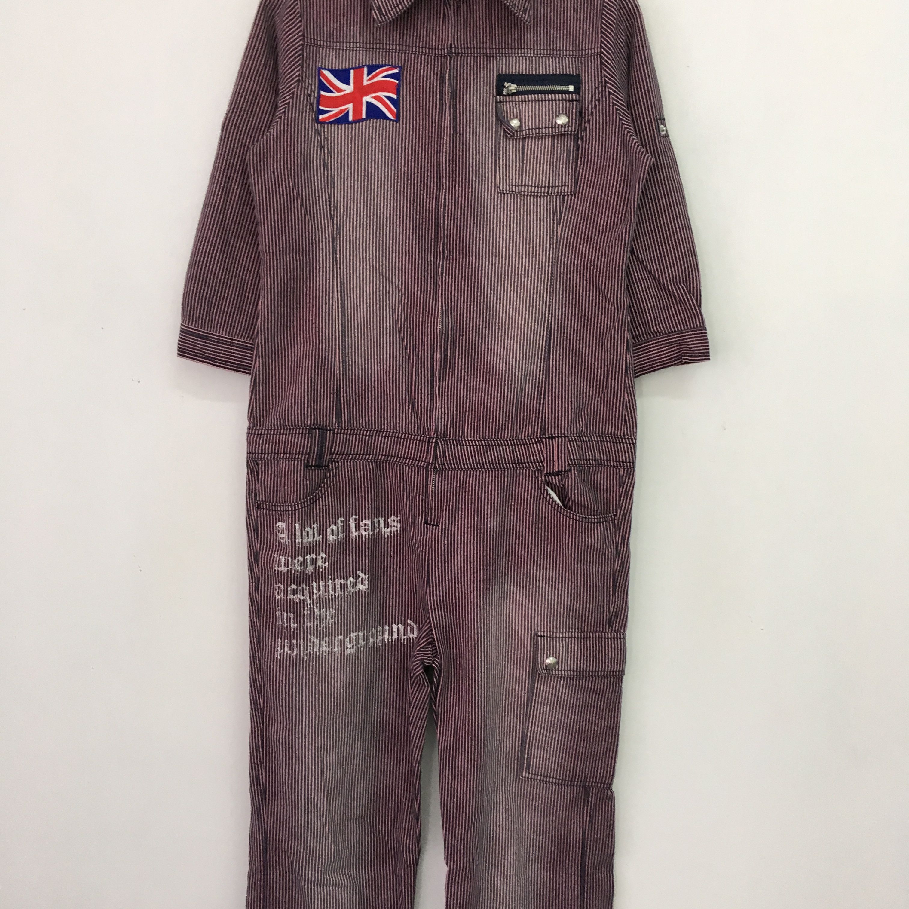 Other Vintage Hickory Stripe Denim Jeans Overalls Skulls Printed Size US S / EU 44-46 / 1 - 3 Thumbnail
