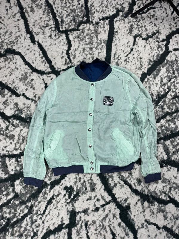 Maison Kitsune Maison Kitsune Reversible Bomber Jacket Navy Blue XS Size XS / US 0-2 / IT 36-38 - 3 Thumbnail