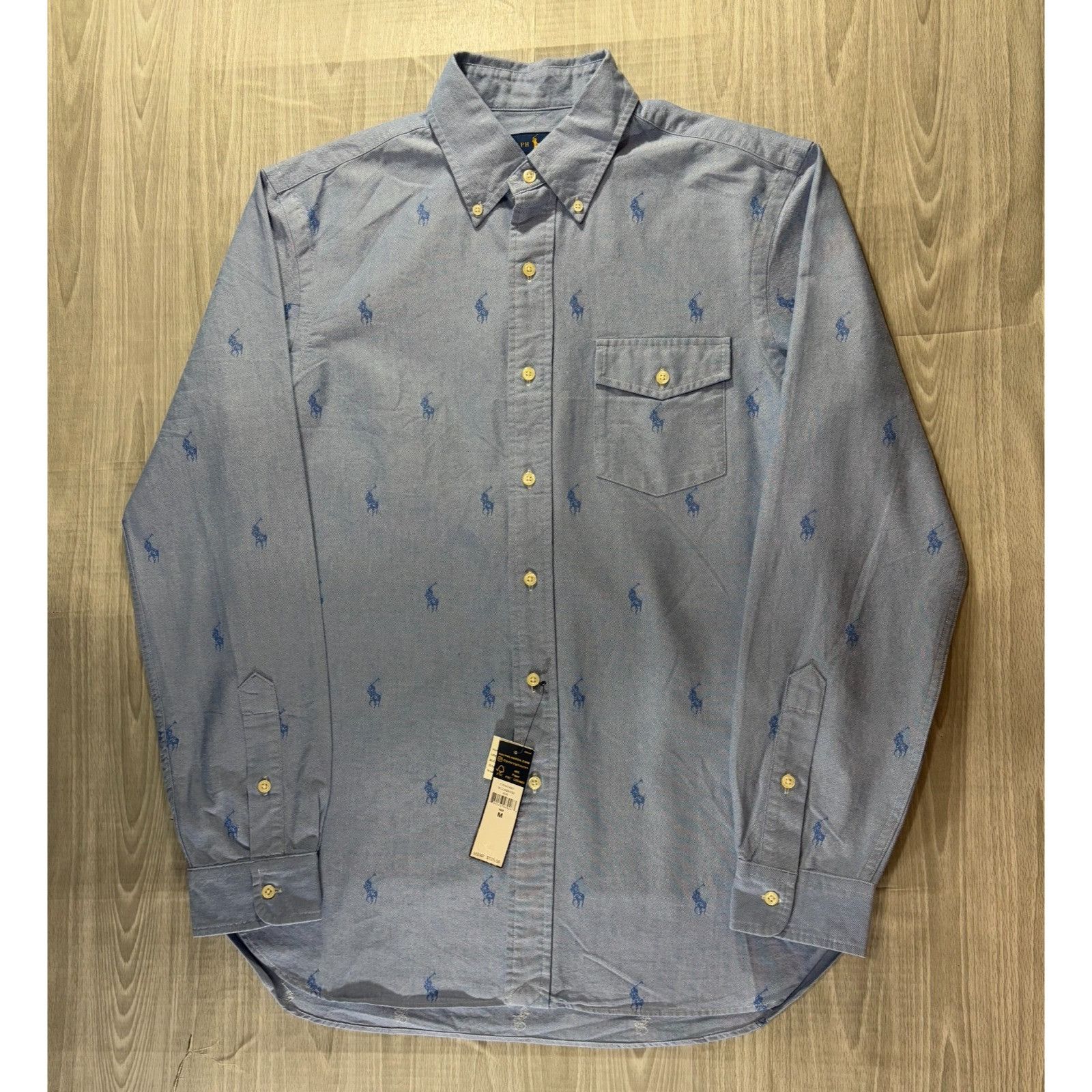 Polo Ralph Lauren Polo Ralph Lauren Embroidered All Over monogram Pony Shirt S Size US M / EU 48-50 / 2 - 1 Thumbnail