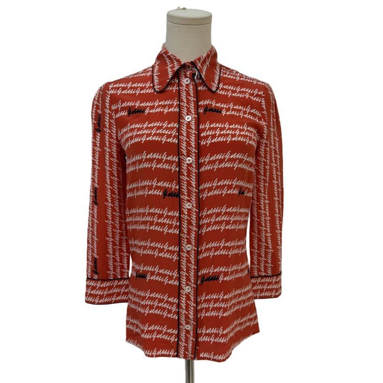 Gucci Gucci Script Print Button Up Shirt Size 38 Size XS / US 0-2 / IT 36-38 - 1 Thumbnail
