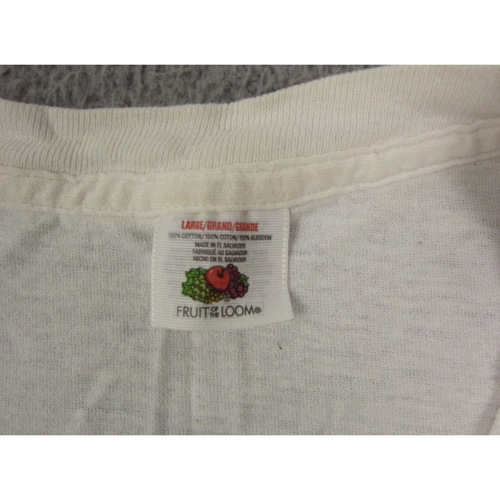 Fruit Of The Loom VINTAGE Fruit of the Loom Shirt Mens L White 90s Crew Neck Short Sleeve T-Shirt 90s Mens Size US L / EU 52-54 / 3 - 3 Thumbnail
