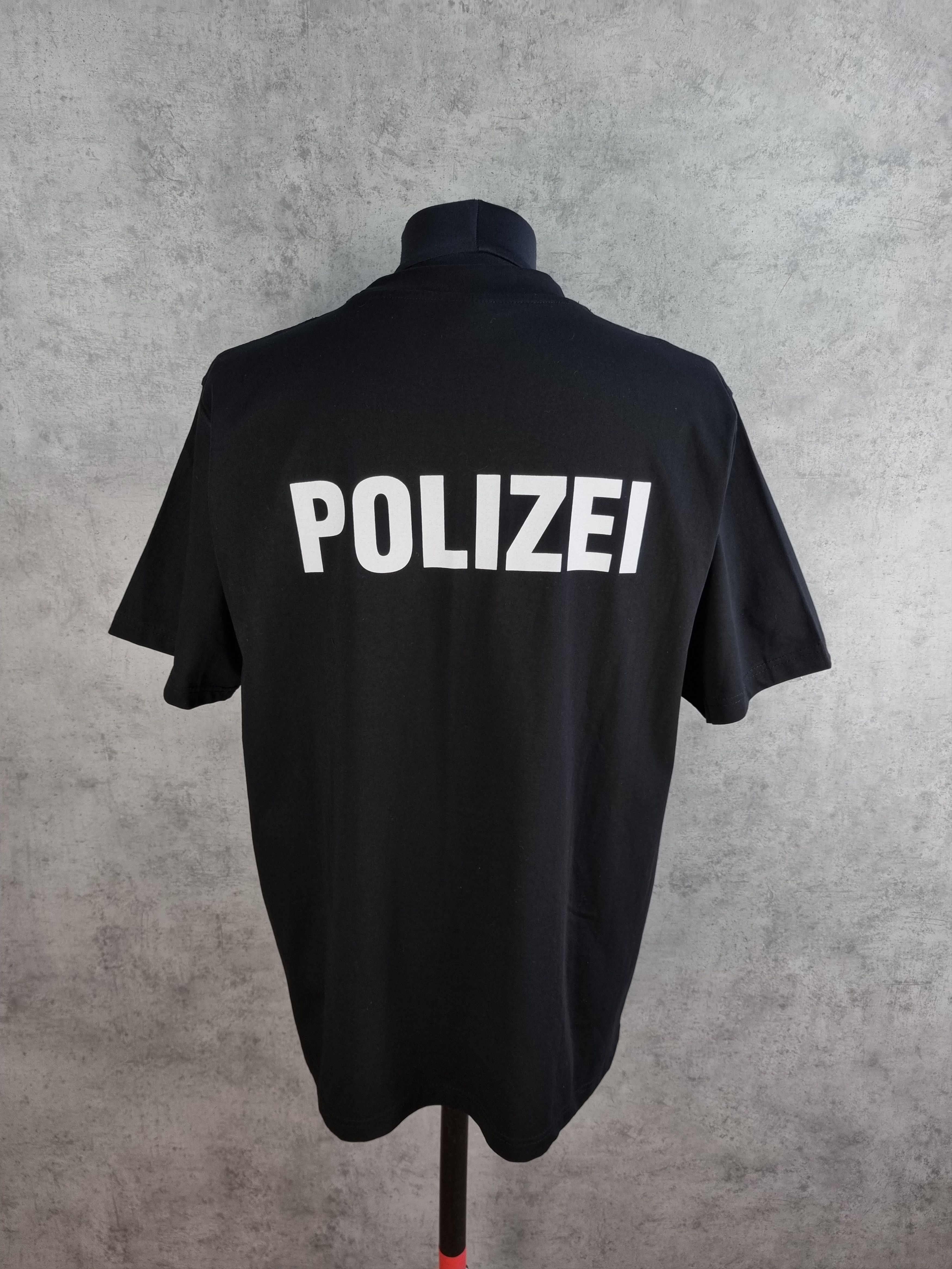 Vintage 90s Polizei Print Tee Shirt Vetements Style seen on Kanye Size US XL / EU 56 / 4 - 10 Thumbnail