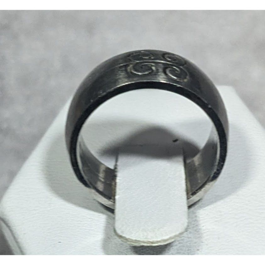 Other Vintage Floral Engraved Silver Tone Wide Band Ring Size 6 Size ONE SIZE - 4 Thumbnail