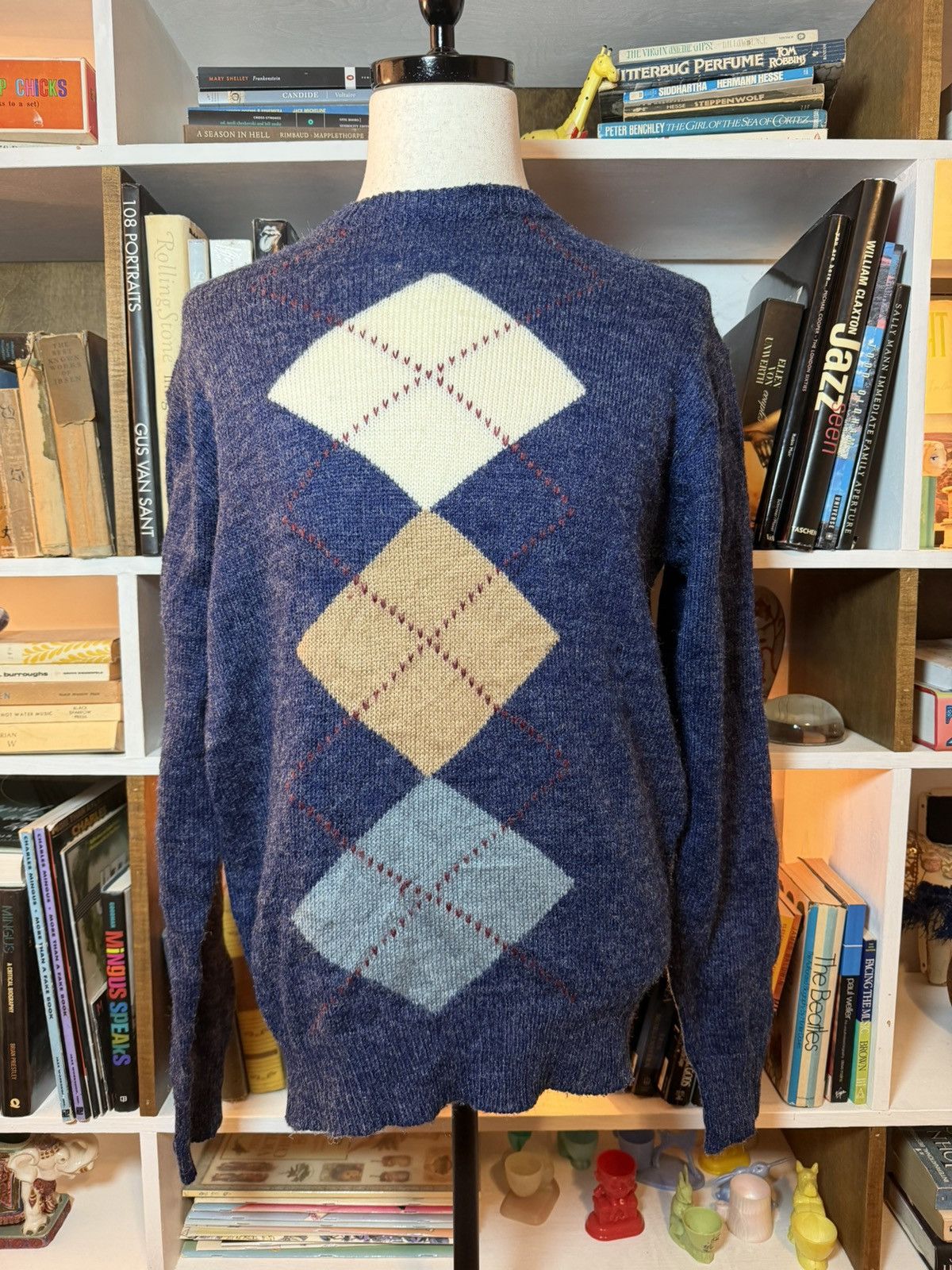 Vintage vintage argyle printed sweater Size US M / EU 48-50 / 2 - 1 Thumbnail