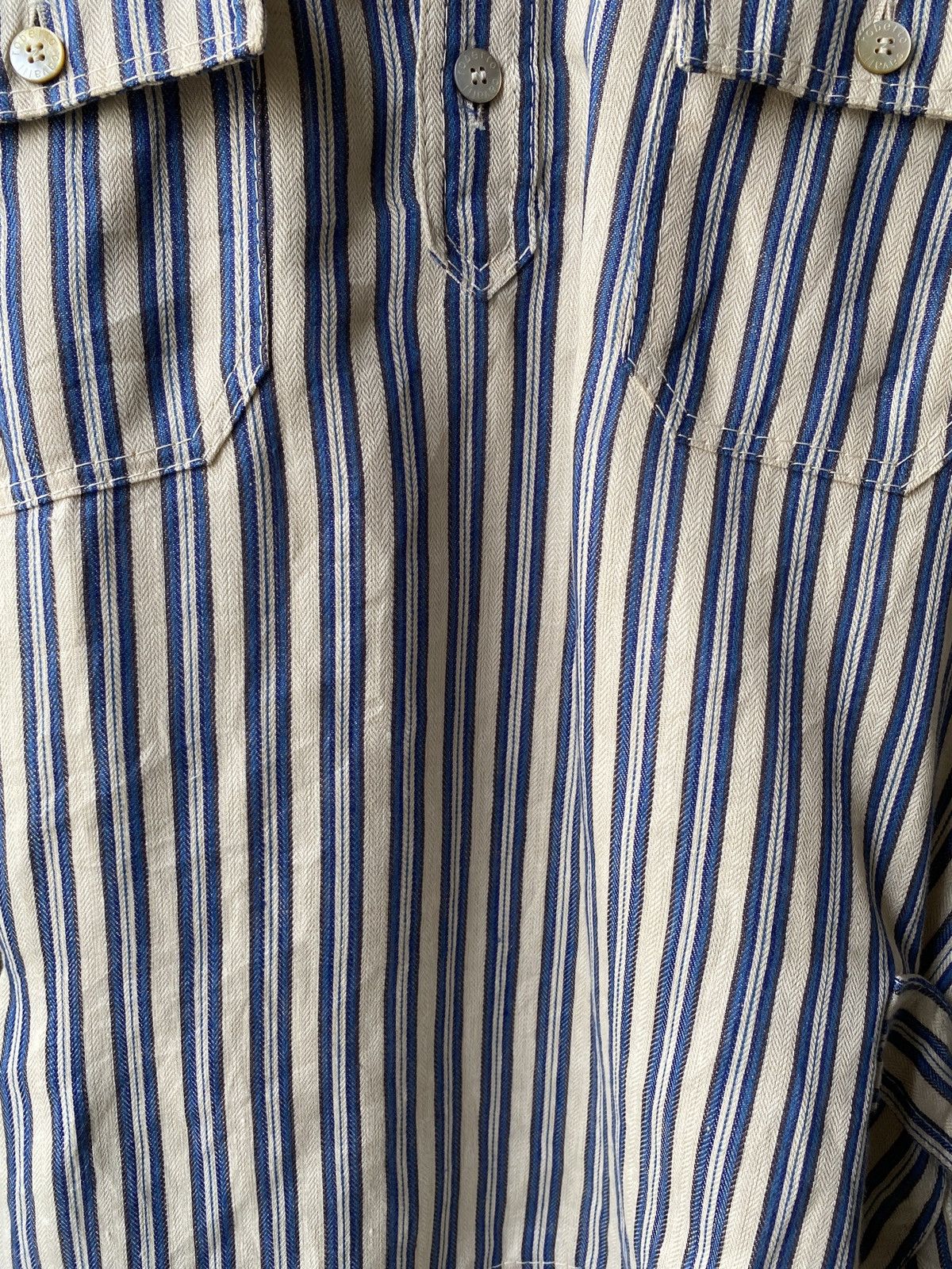 Just Cavalli Roberto Cavalli Hybrid Design Pinstriped Shirt Size US L / EU 52-54 / 3 - 8 Thumbnail