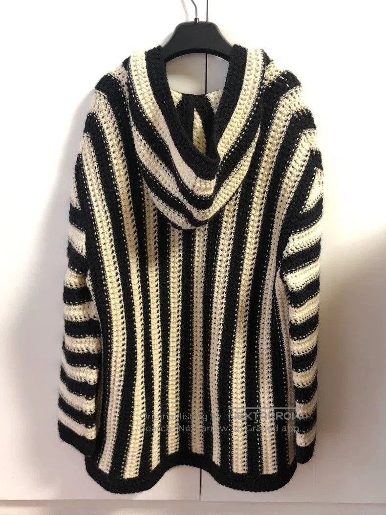 Saint Laurent Paris Saint Laurent Paris Black and white striped cardigan sweate Size US L / EU 52-54 / 3 - 5 Thumbnail