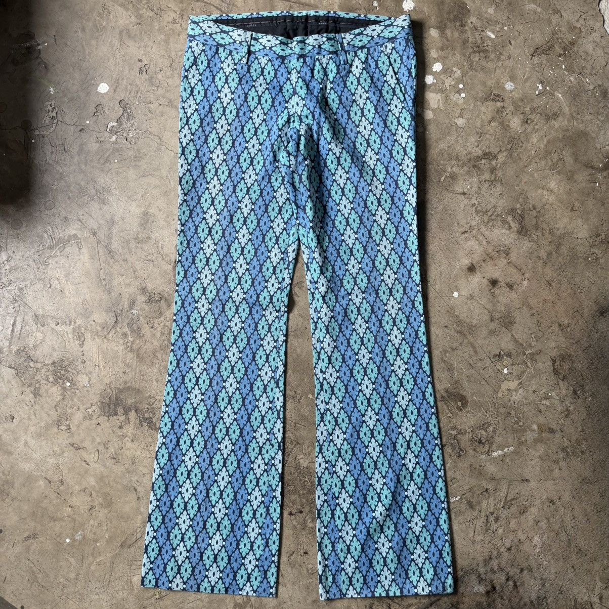 Gucci - Tom Ford - Vintage Textured Print Boot Cut Pants