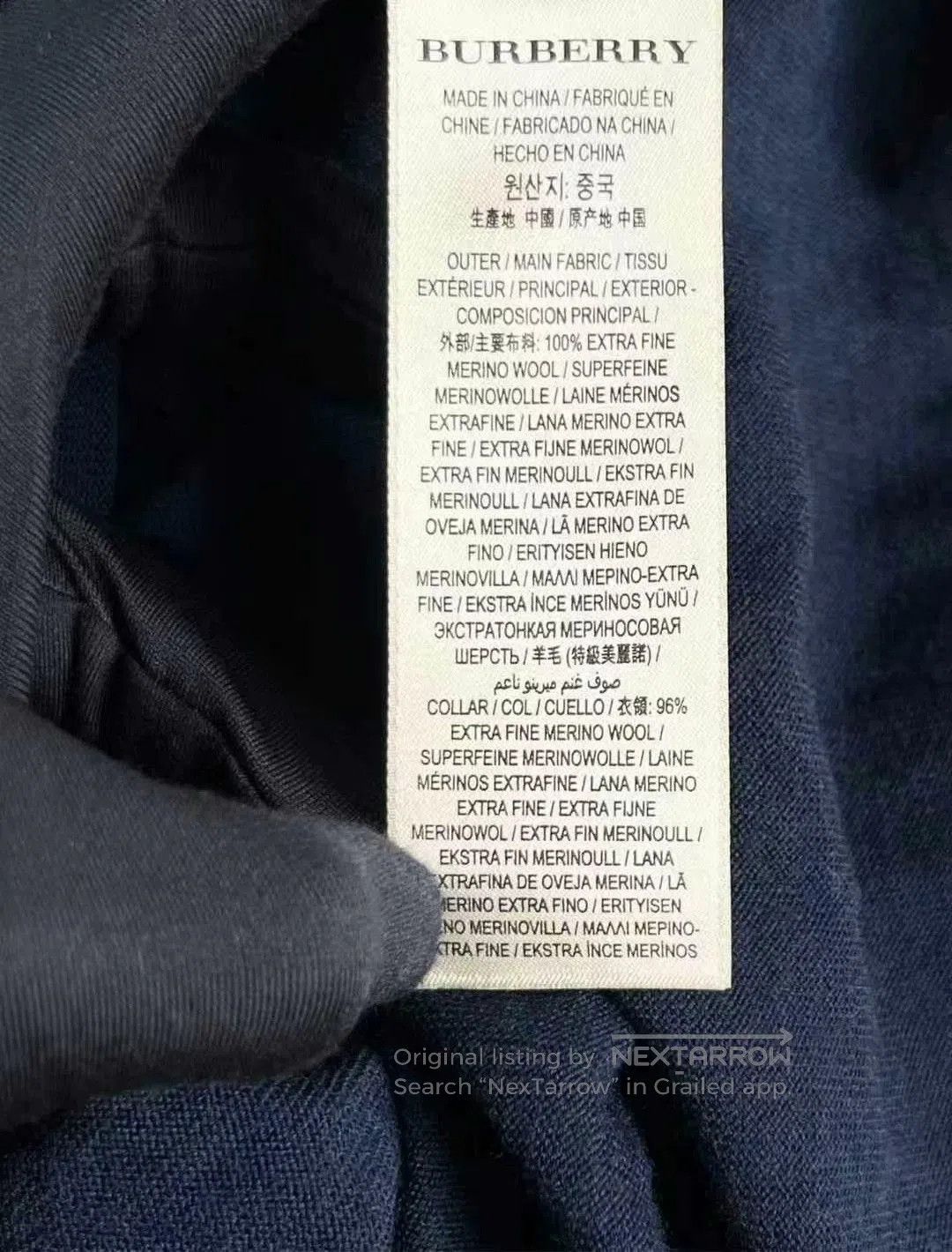 Burberry navy blue checkered knit sweater by Burberry. Size US S / EU 44-46 / 1 - 3 Thumbnail