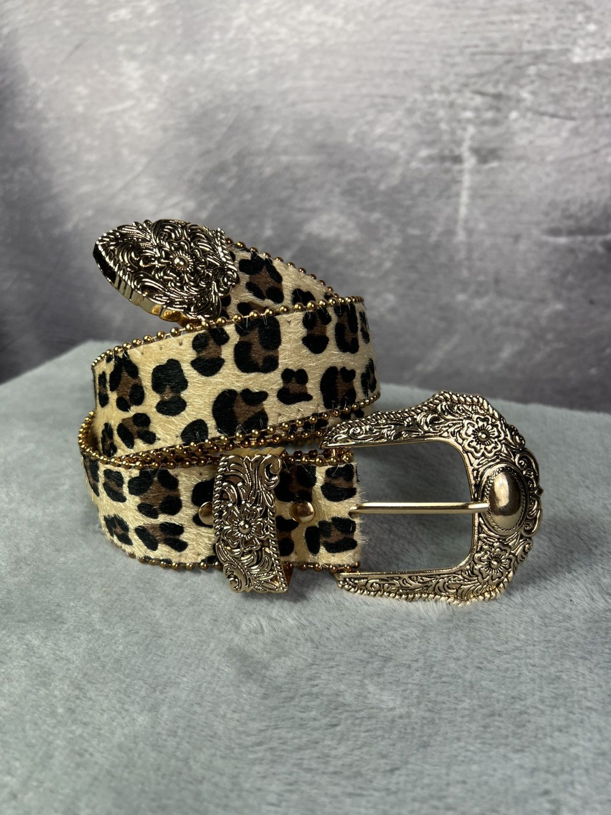 Other Leopard Glamor Belt Pained Engraved Plaque Y2K Size ONE SIZE - 2 Thumbnail
