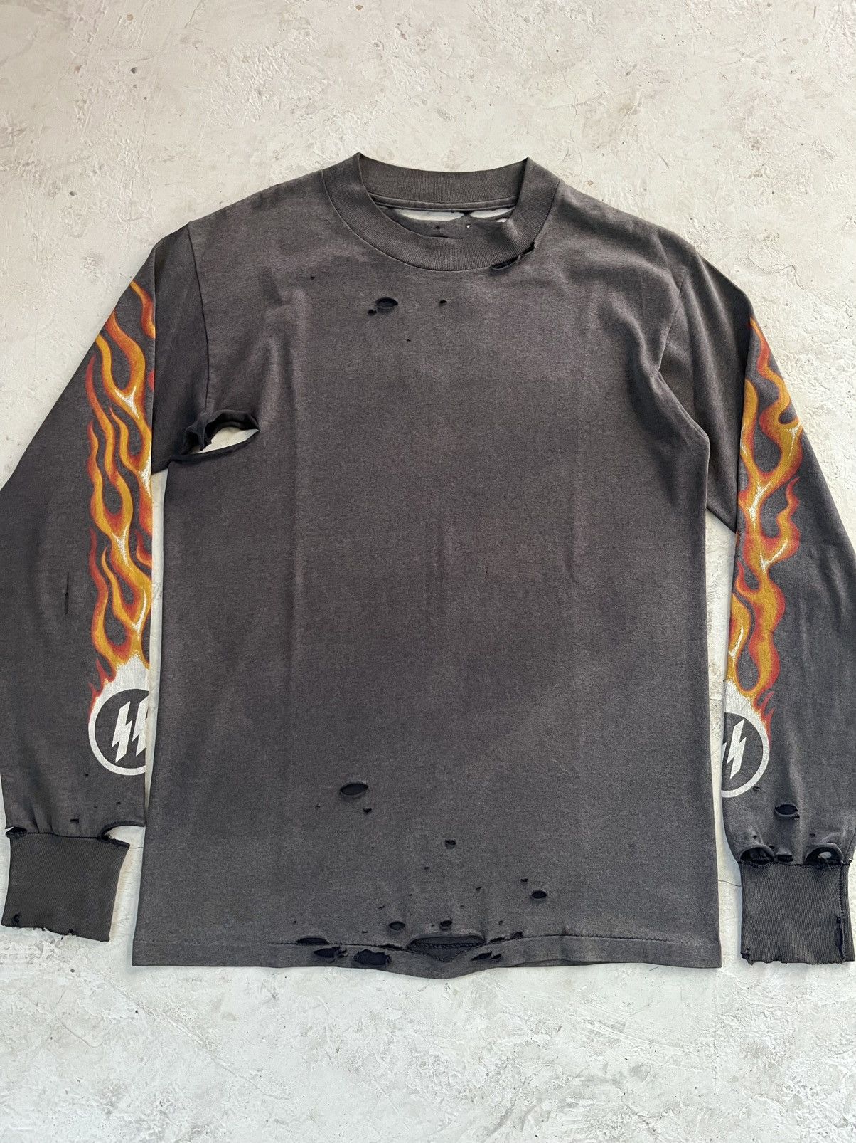 Vintage Vintage Thrashed Flames Longsleeve Tee Size US M / EU 48-50 / 2 - 3 Thumbnail