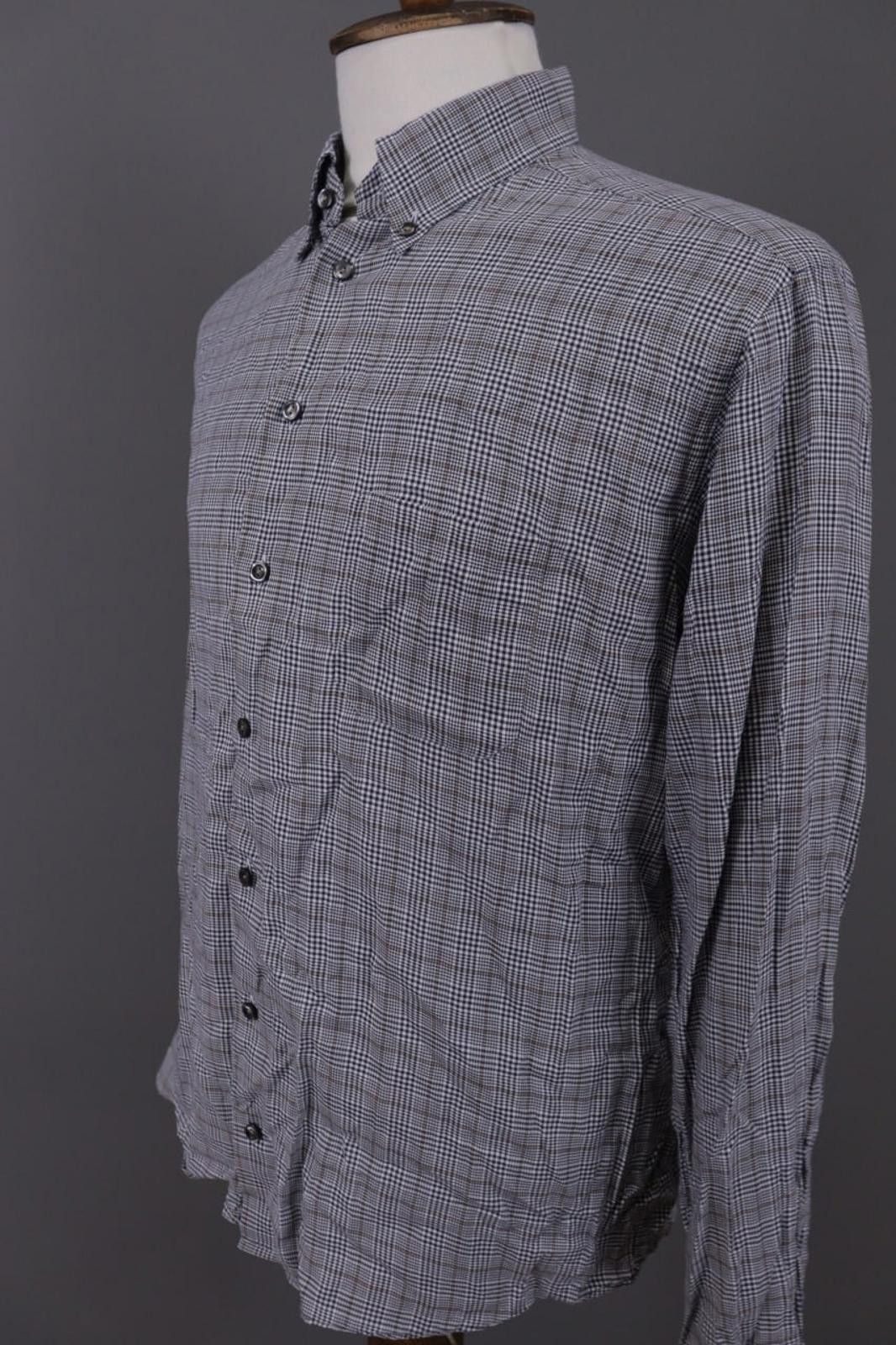 Eton Eton Slim Fit Gray Check Dress Shirt Size 43 / 17 / XL Size US XL / EU 56 / 4 - 9 Thumbnail