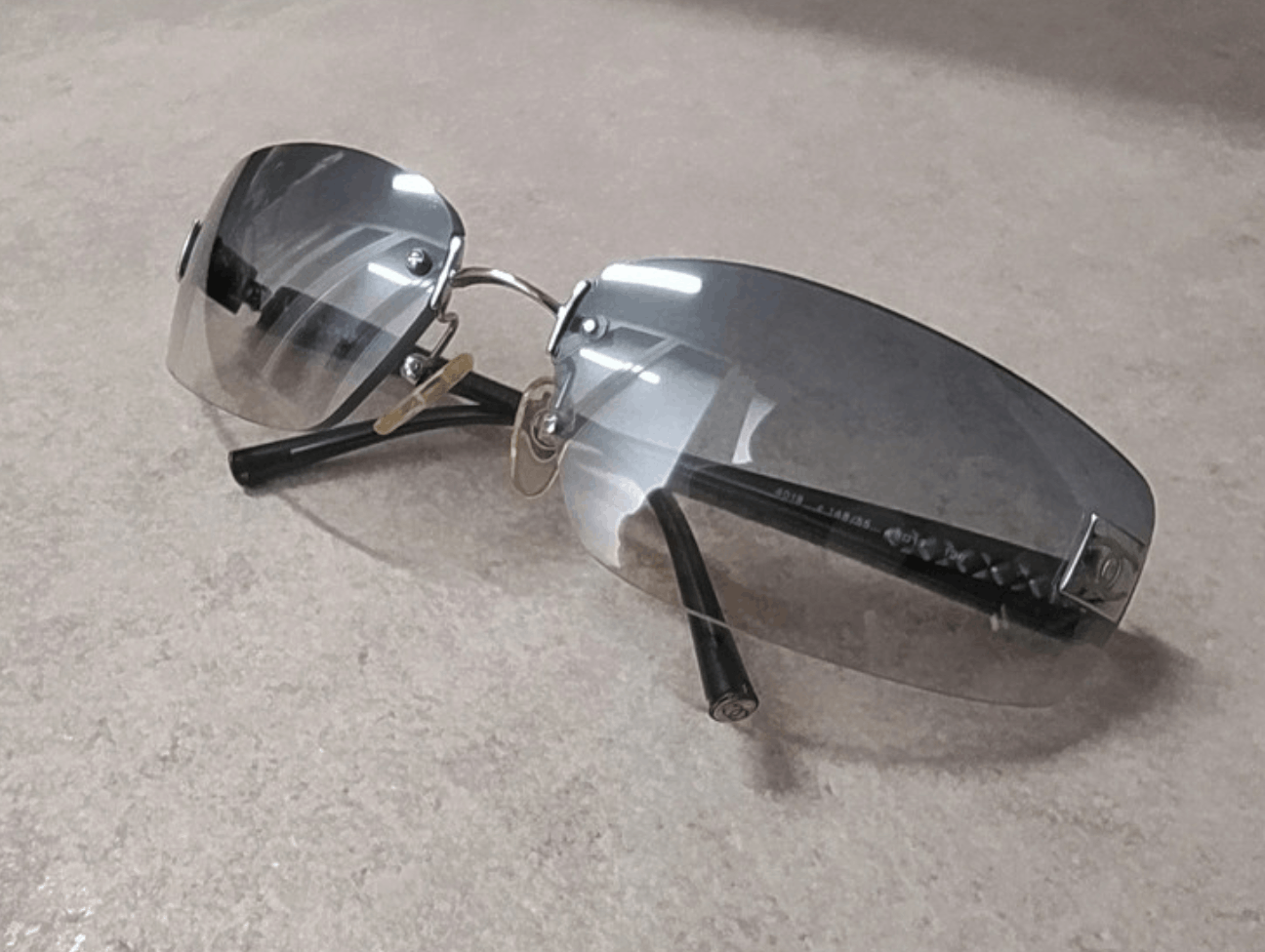 Chanel × Vintage CHANEL Sunglasses 4018 Mask Visor Rimless Ski Shield 4033 Size ONE SIZE - 4 Thumbnail