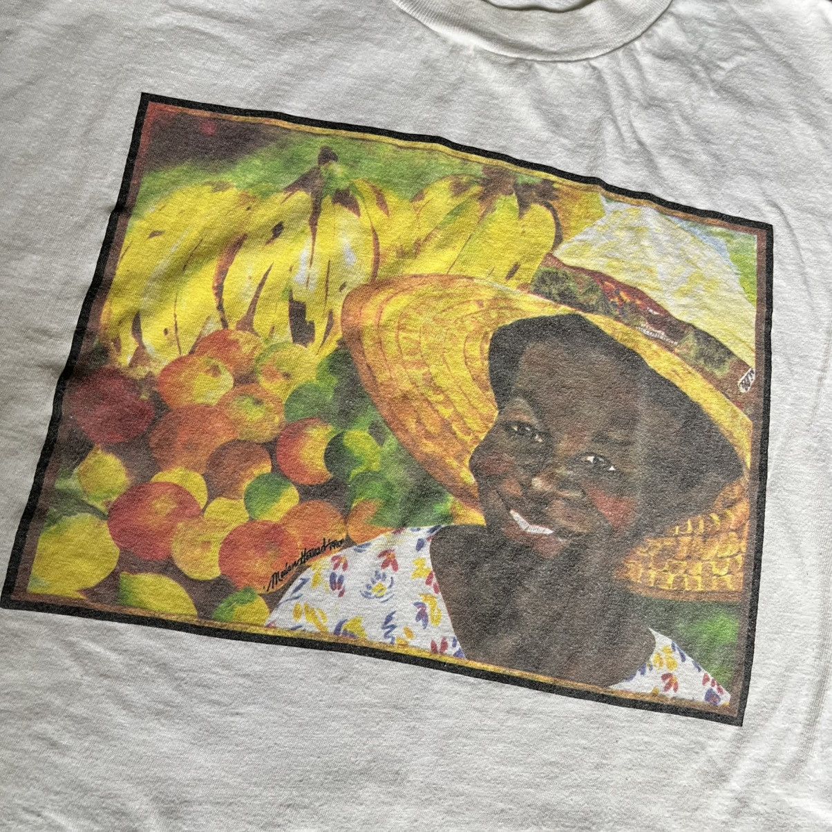 Vintage Vintage 1990s African American Farmer Painting Logo T Shirt Size US XL / EU 56 / 4 - 3 Thumbnail