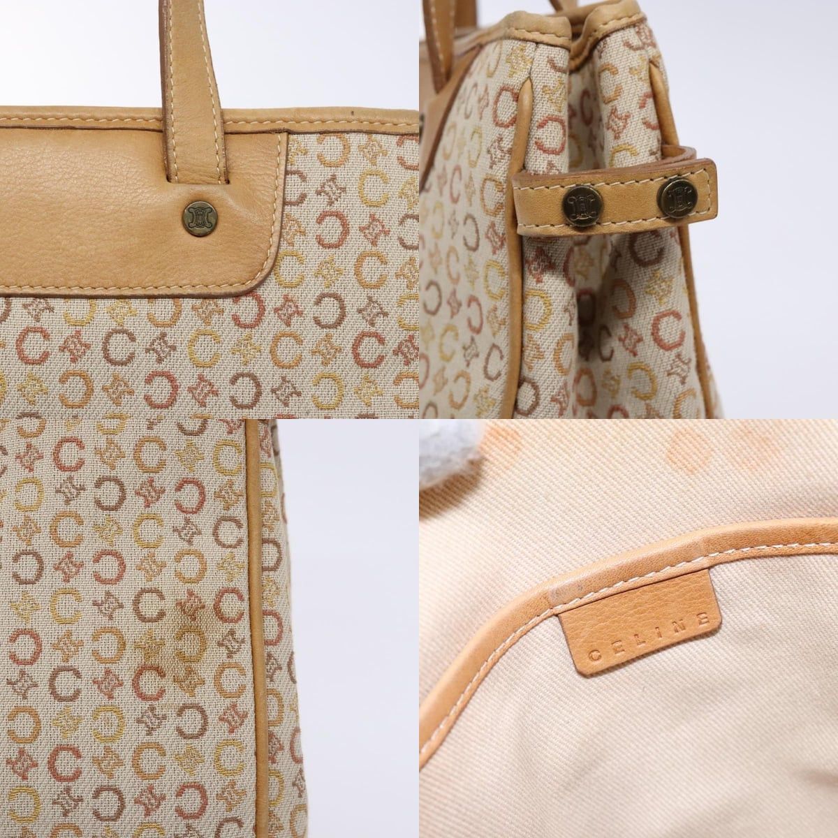 Celine CELINE C Macadam Canvas Hand Bag Beige Size ONE SIZE - 11 Thumbnail