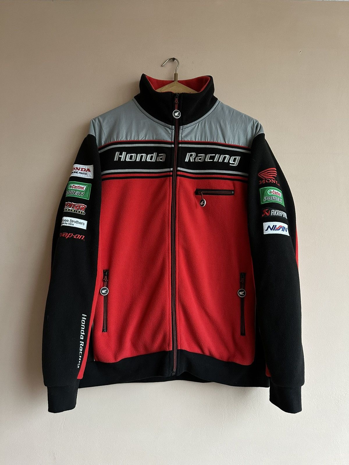 Vintage Suzuki Racing Castrol Snap On Fleece Sweatshirt Sz L