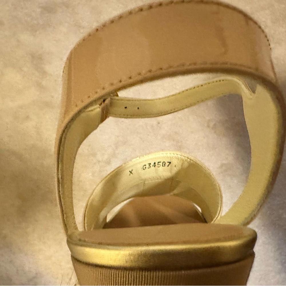 Chanel CHANEL Nude Pink-Beige Leather Pearl Wedge Sandals EU 42 Size US 10.5 / IT 40.5 - 8 Thumbnail