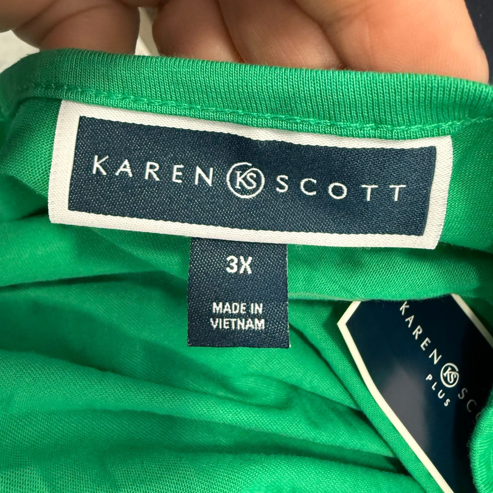 Macys Karen Scott Women's Plus Blouse Top sz 3X Green NEW #G528 Size 3XL / US 20-22 - 3 Thumbnail