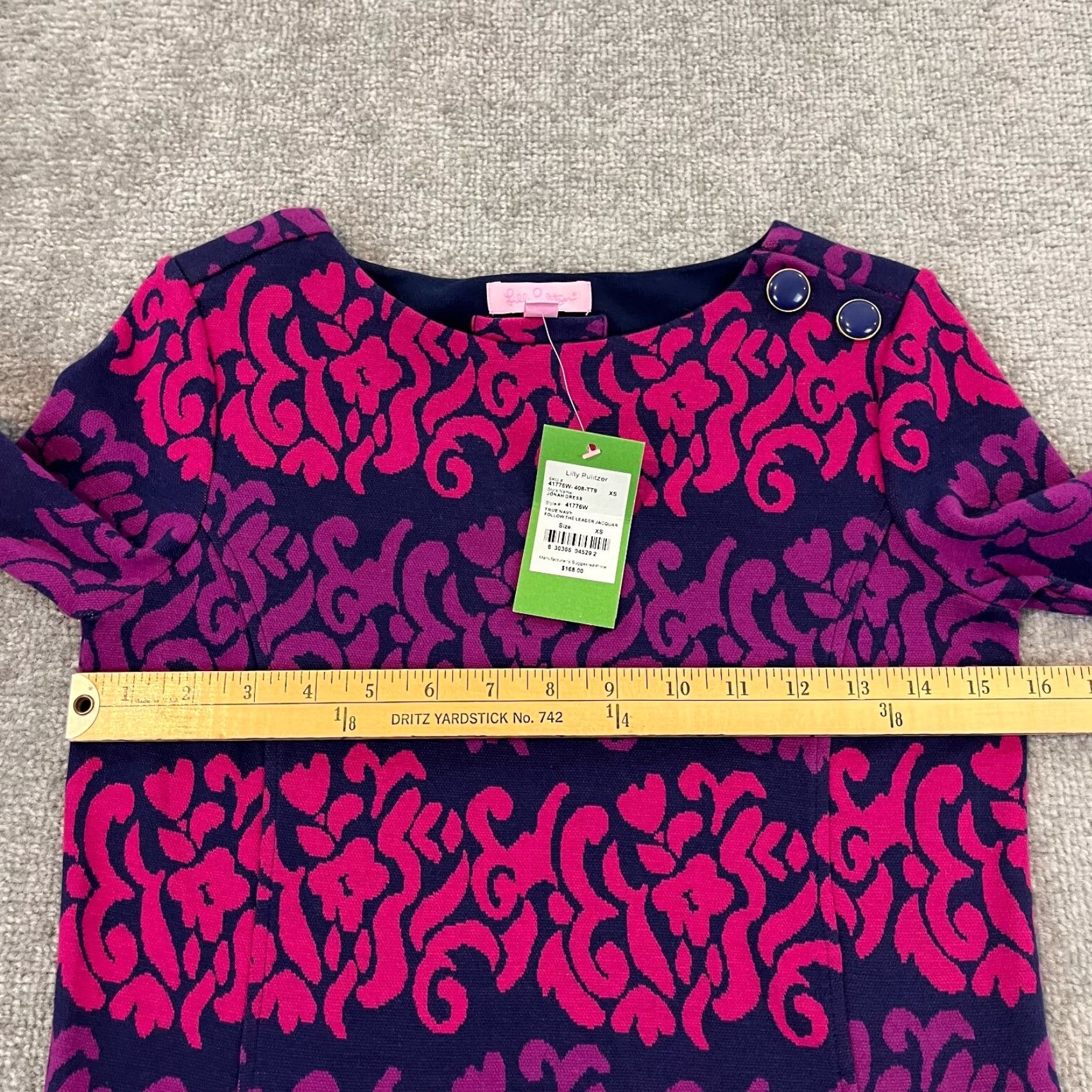 Lilly Pulitzer Lilly Pulitzer Jonah Dress Womens XS True Navy Follow The Leader Jacquard NEW Size XS / US 0-2 / IT 36-38 - 3 Thumbnail