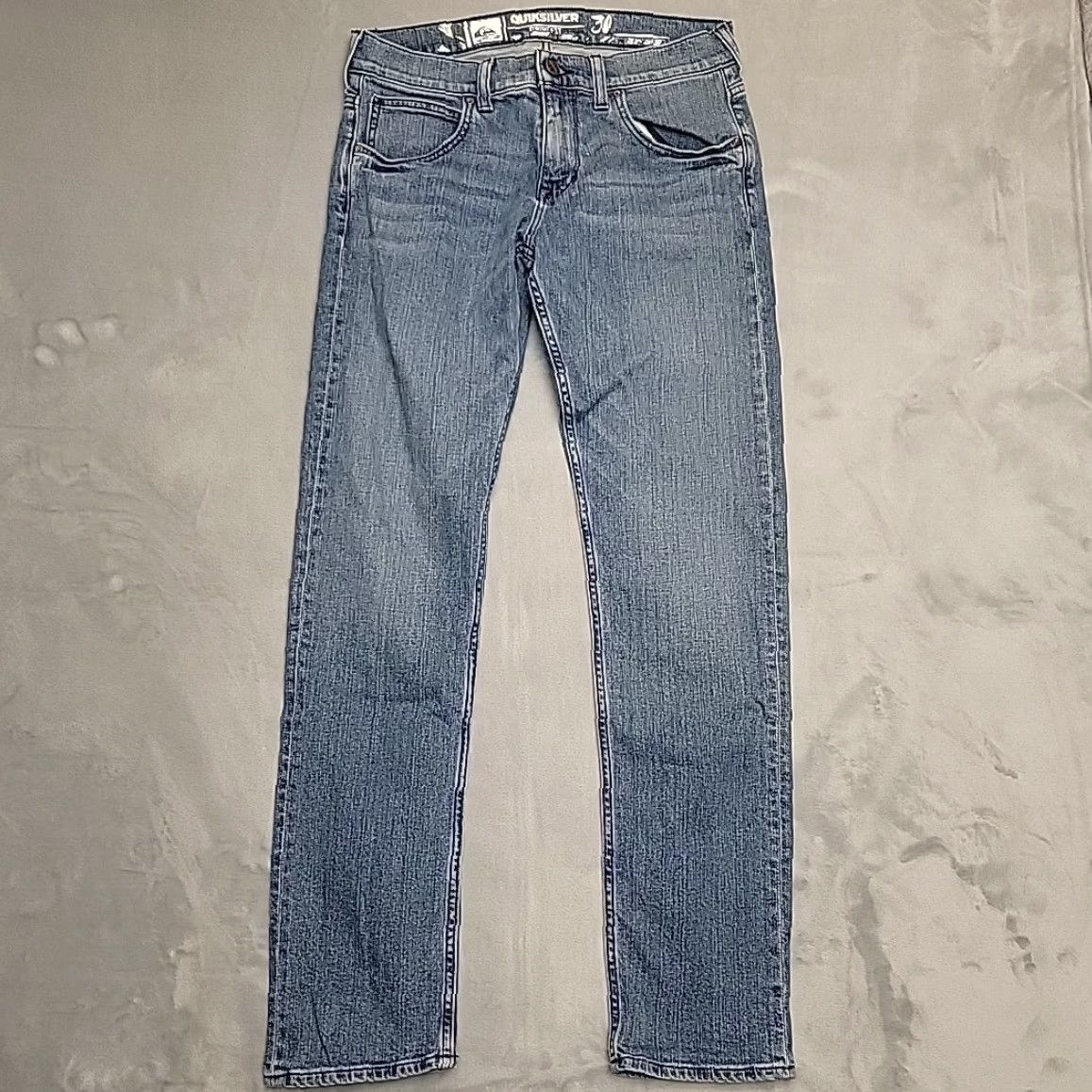 Quiksilver Quiksilver Jeans Men 30 Faded Blue Denim Straight Fit Stretch Casual Retro Skate Jeans Size US 30 / EU 46 - 2 Thumbnail