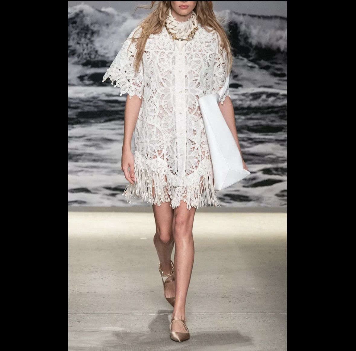 Zimmermann Zimmermann Wavelength Shirtdress Silk Seashell Fringe Runway Size XS / US 0-2 / IT 36-38 - 8 Thumbnail