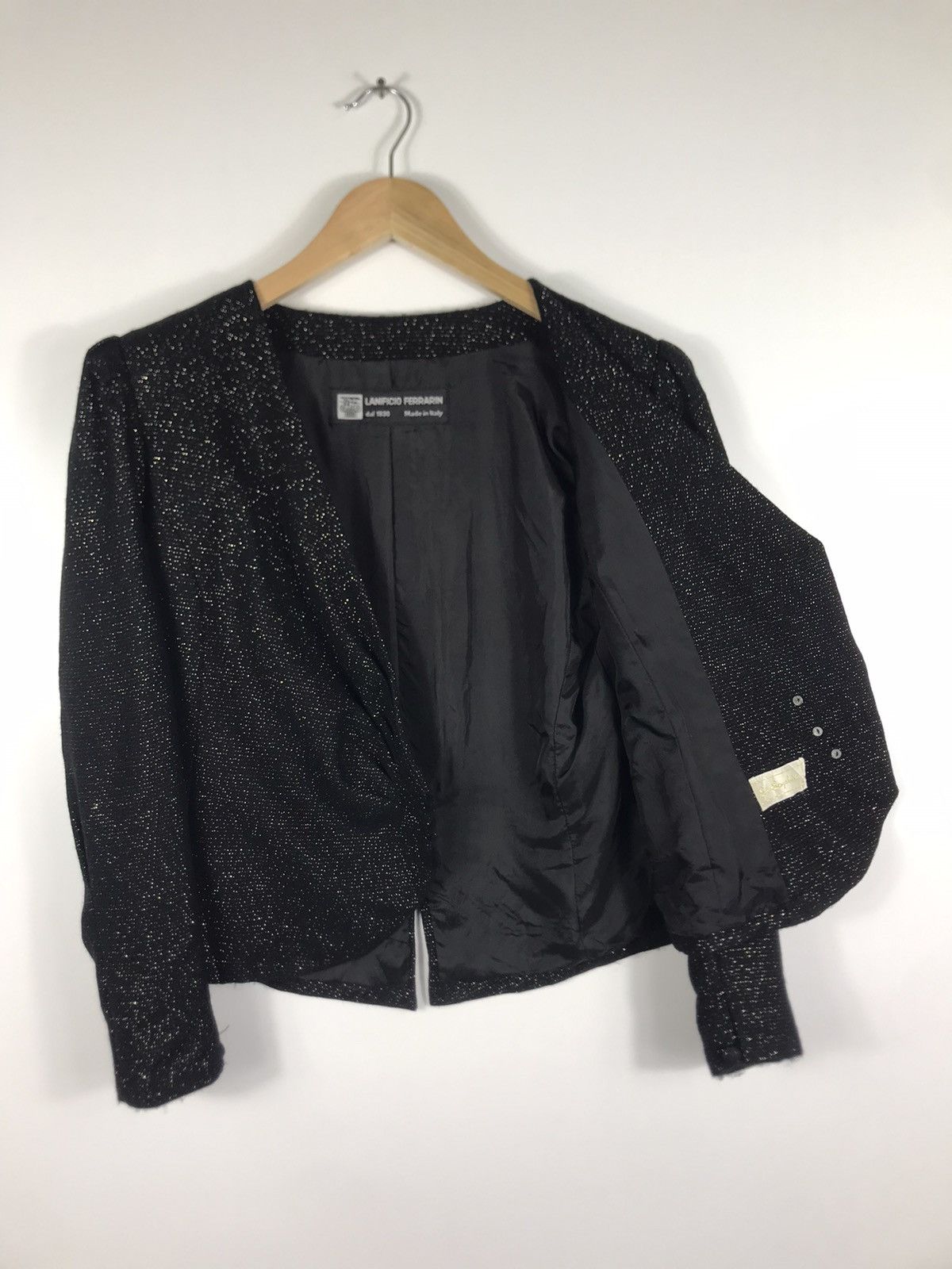 Vintage 🔥Nice Design Lanificio Ferrarin Italy Cropped Coat Jacket Size S / US 4 / IT 40 - 7 Thumbnail