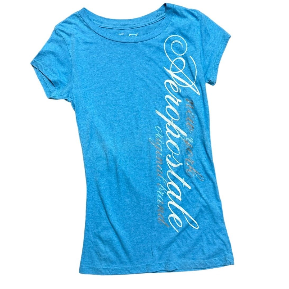 Aeropostale Aeropostale Womens Short-sleeved Blue T-Shirt Size Medium Size M / US 6-8 / IT 42-44 - 1 Thumbnail