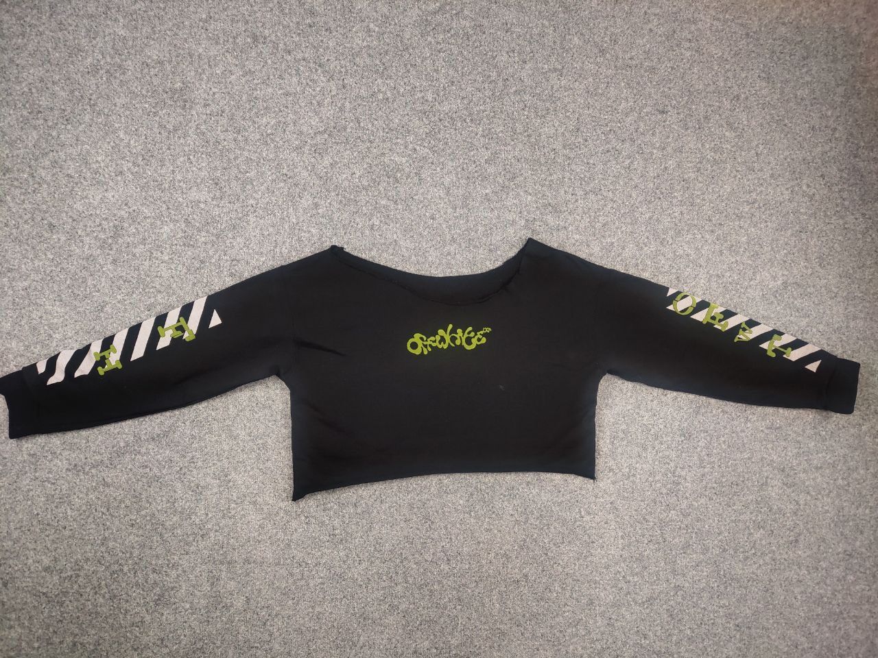 Vintage OFF-WHITE Opposite Arrow Handmad cropped sweatshirt crop top Size L / US 10 / IT 46 - 4 Thumbnail