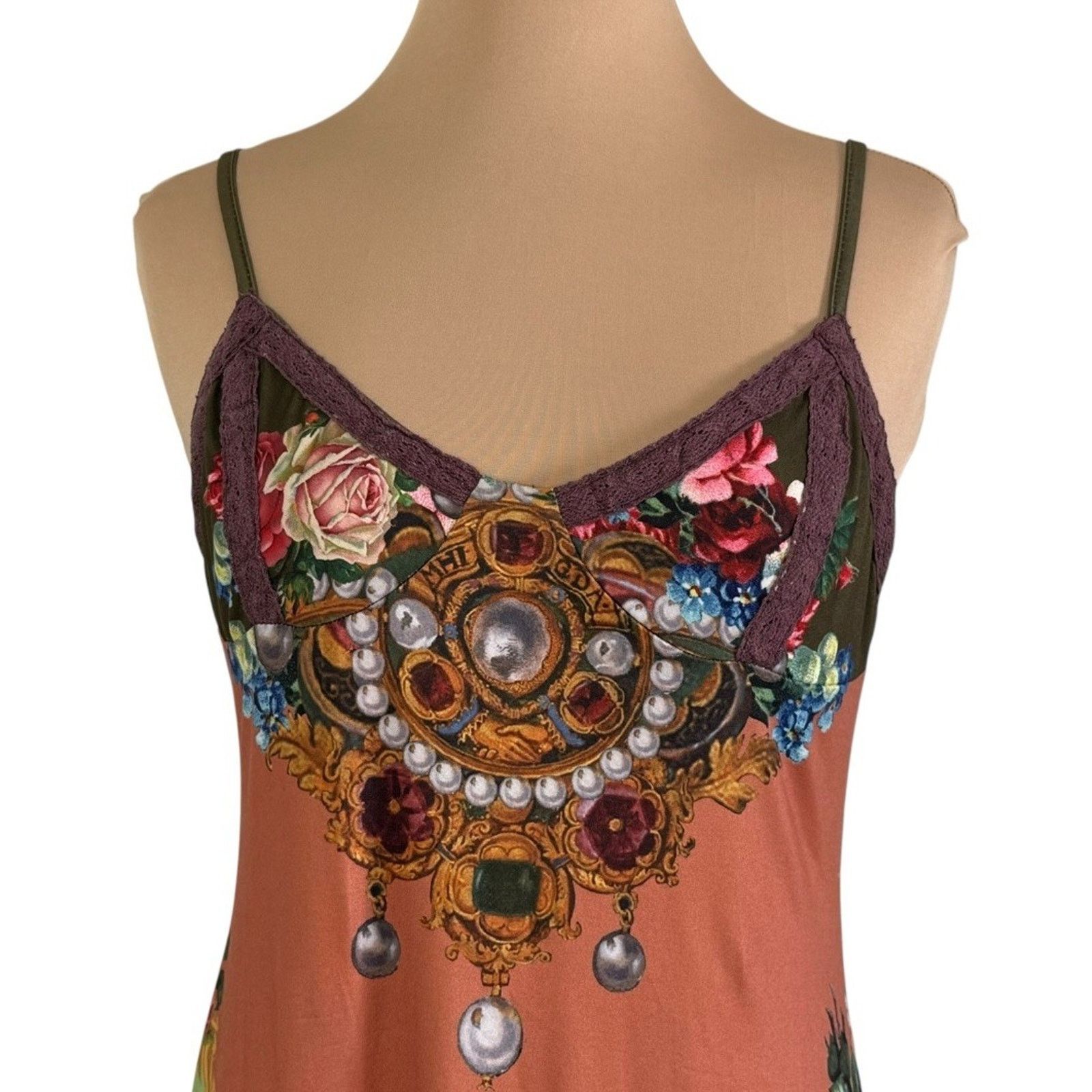 Other Vintage Inspired Cherub Midi Dress Angel Romantic Bohemian Size S / US 4 / IT 40 - 4 Thumbnail