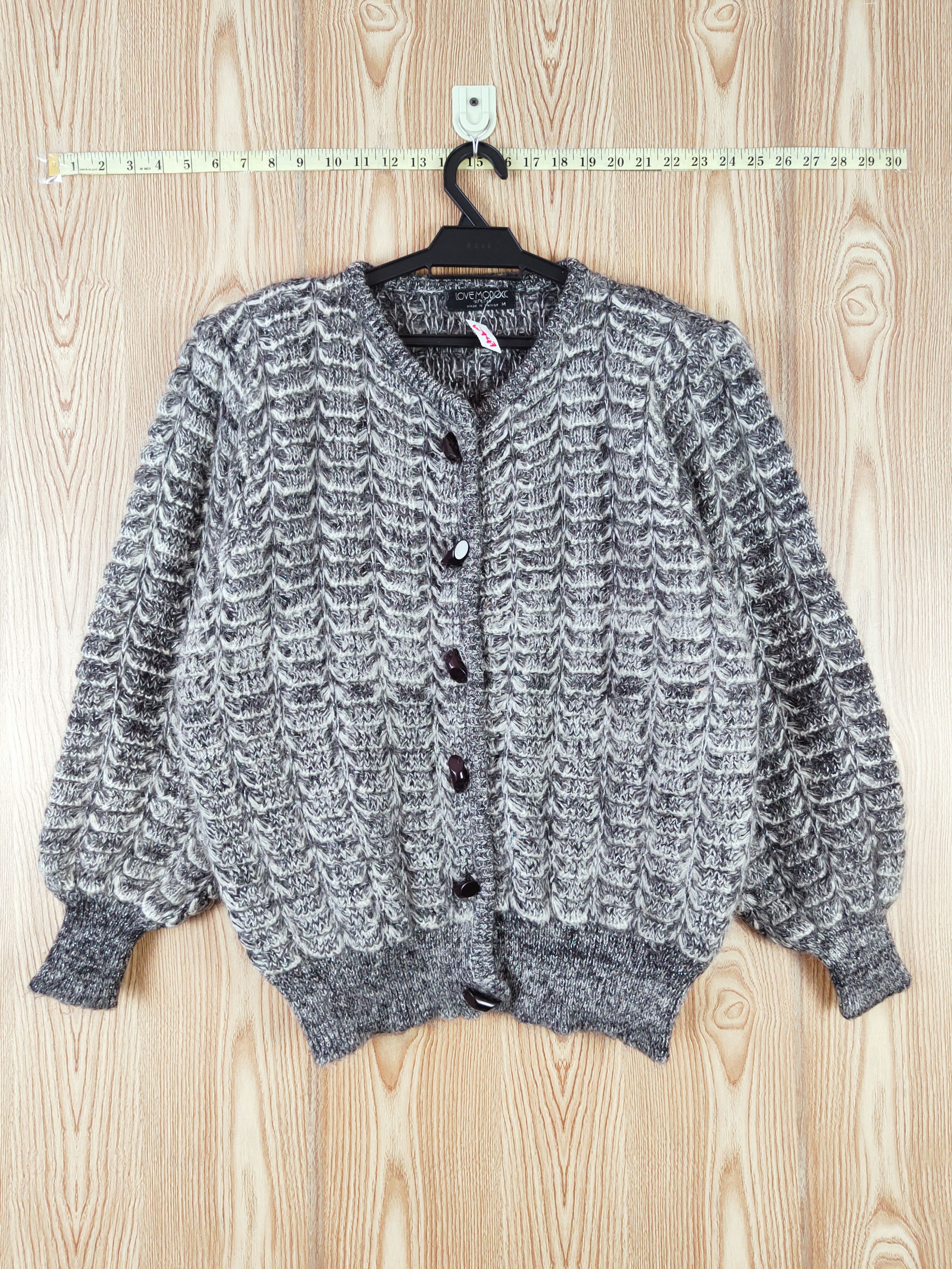 Japanese Brand Love Modocc Black White Knitwear Cardigan #W747 Size M / US 6-8 / IT 42-44 - 1 Thumbnail