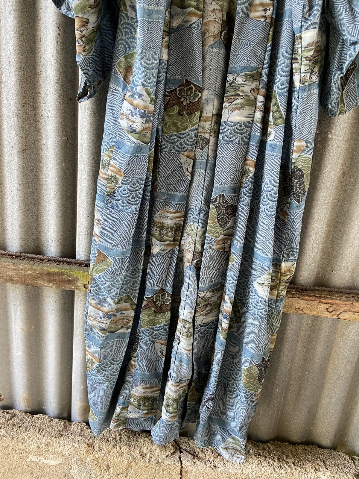 Komono Vintage Japanese Haori Mountain Landscape Silk Kimono Size US M / EU 48-50 / 2 - 3 Thumbnail