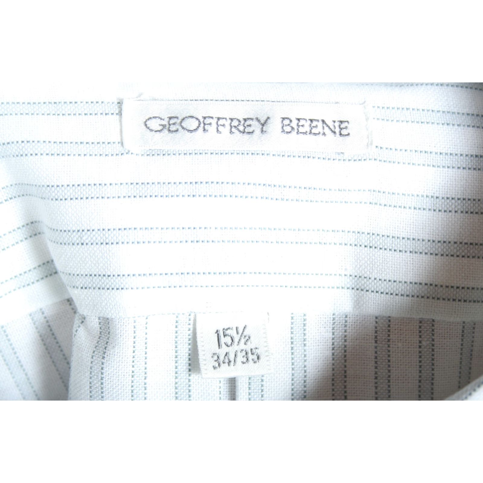 Vintage VINTAGE Geoffery Beene Striped OCBD Button Front Shirt Sz. 15 1/2 x 34/35 Gray White 1980s Mens Shirt Size US S / EU 44-46 / 1 - 6 Thumbnail