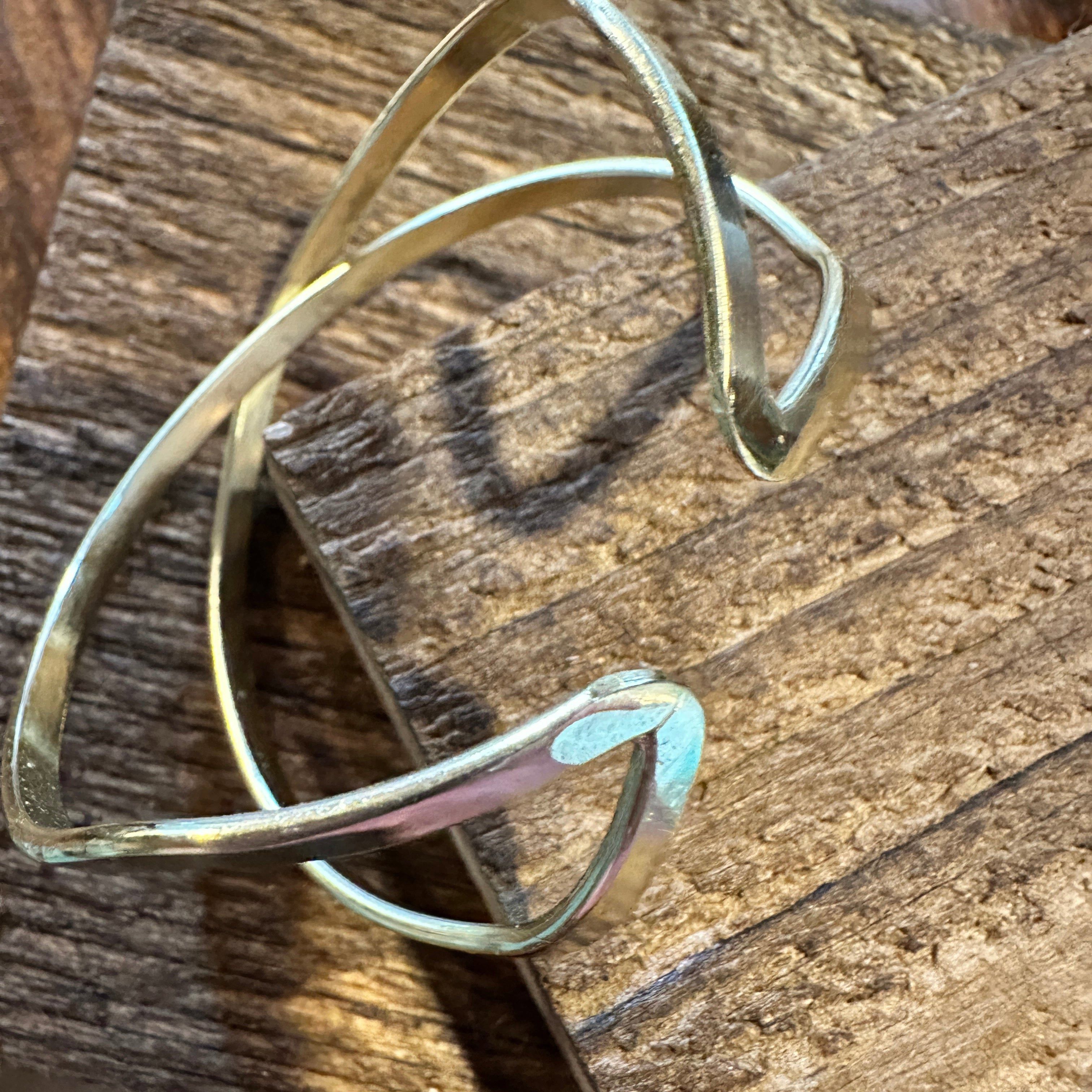 Other Handcrafted Boho Gold Plated Adjustable Cuff Bracelet - Narr Size ONE SIZE - 4 Thumbnail