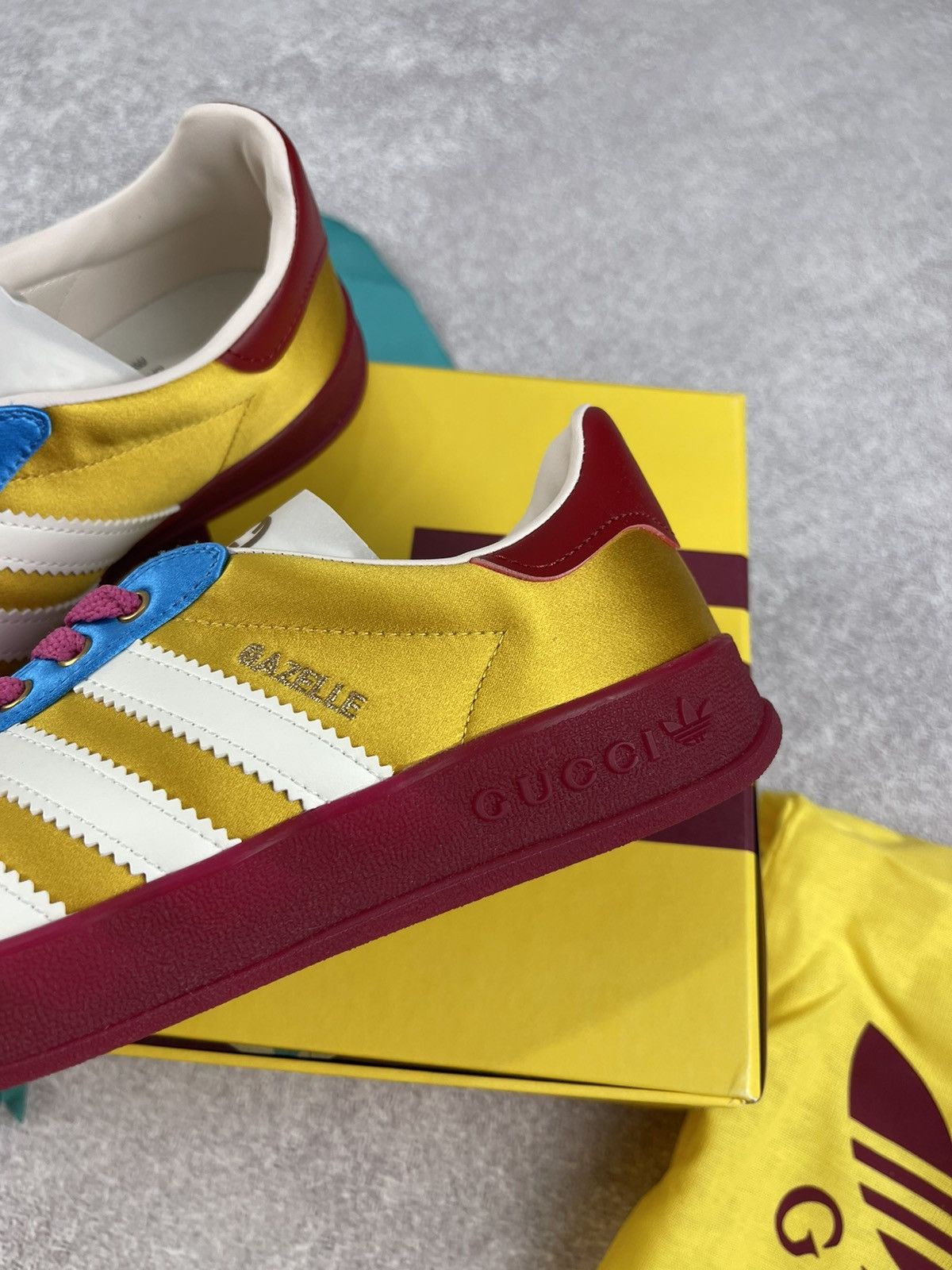 Adidas × Gucci Adidas x Gucci Gazelle Yellow/White/Red Sneakers Size 36 2/3 Size US 5.5 / IT 35.5 - 5 Thumbnail
