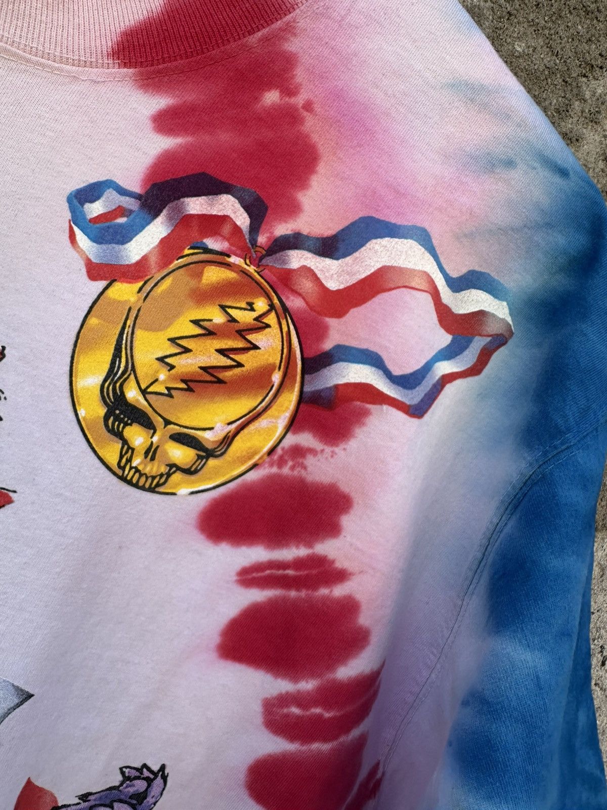 Grateful Dead × Liquid Blue × Vintage Grateful Dead 1996 GDM “Deadcathlon” Olympics Tie-Dye Tee Size US XL / EU 56 / 4 - 7 Thumbnail