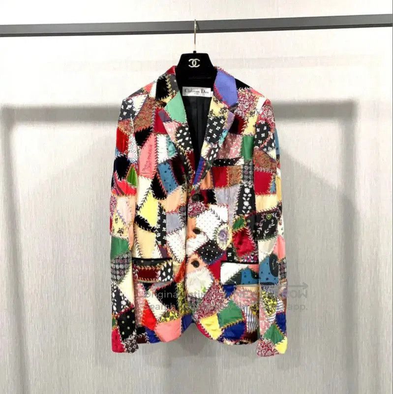 Dior Dior Patchwork Silk Blend Jacket . Size M / US 6-8 / IT 42-44 - 1 Thumbnail
