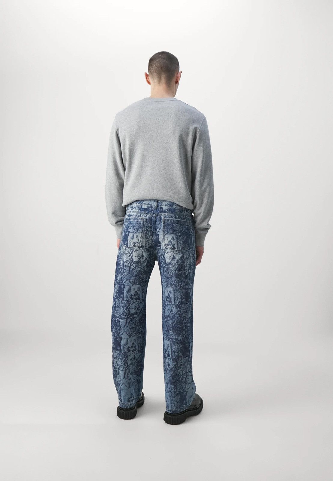 Wood Wood !DS! SS24 Wood Wood Paulo Loose Leg Floral Wash Denim Pants Size US 32 / EU 48 - 6 Thumbnail