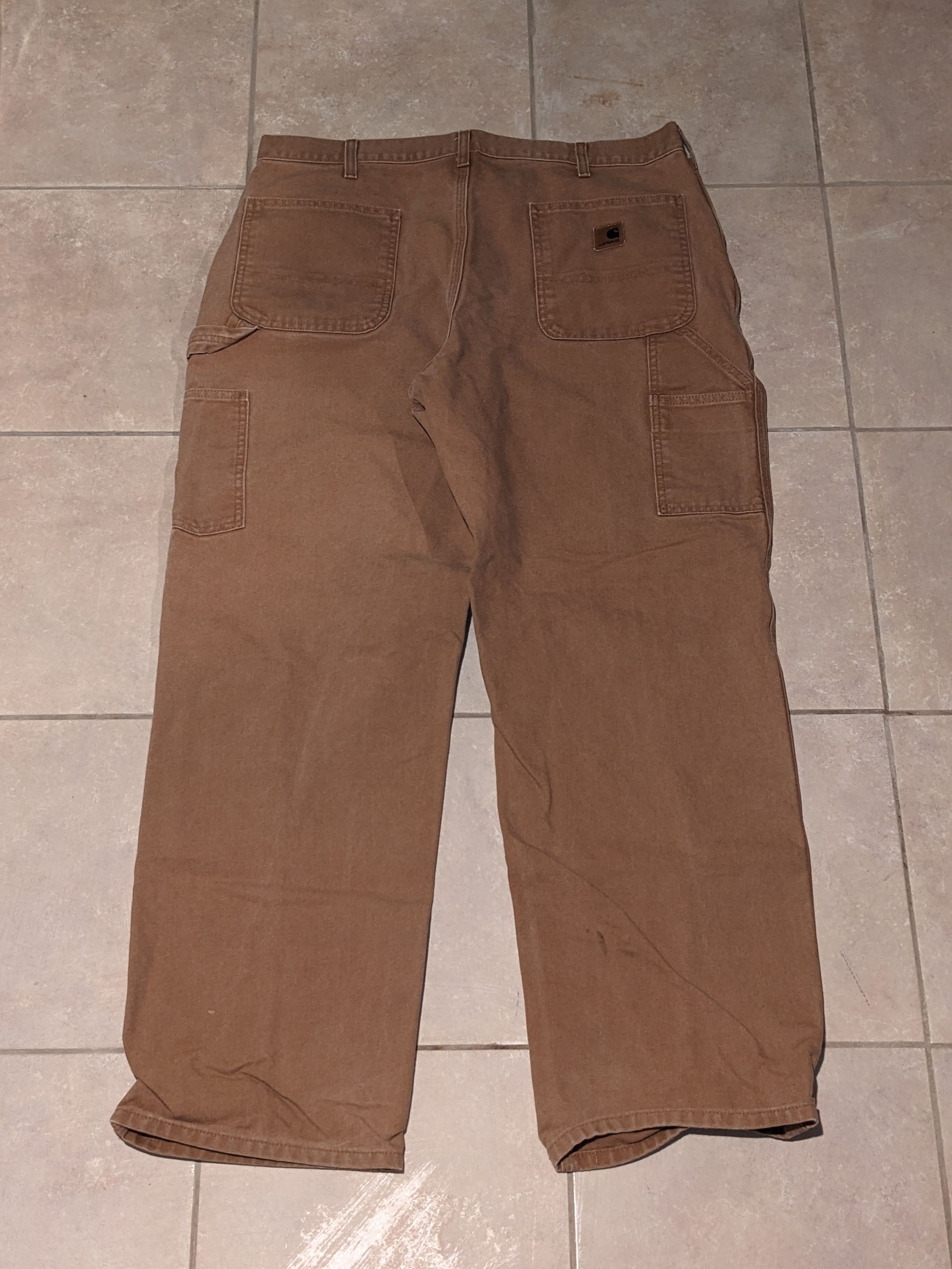 Carhartt × Vintage Vintage Carhartt 38 x 32 Cargo Brown Canvas Pants Size US 38 / EU 54 - 7 Thumbnail