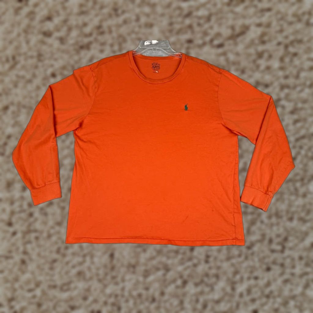 Polo Ralph Lauren VINTAGE Polo Ralph Lauren Shirt Men XL Orange Long Sleeve 100% Cotton READ Size US XL / EU 56 / 4 - 1 Thumbnail