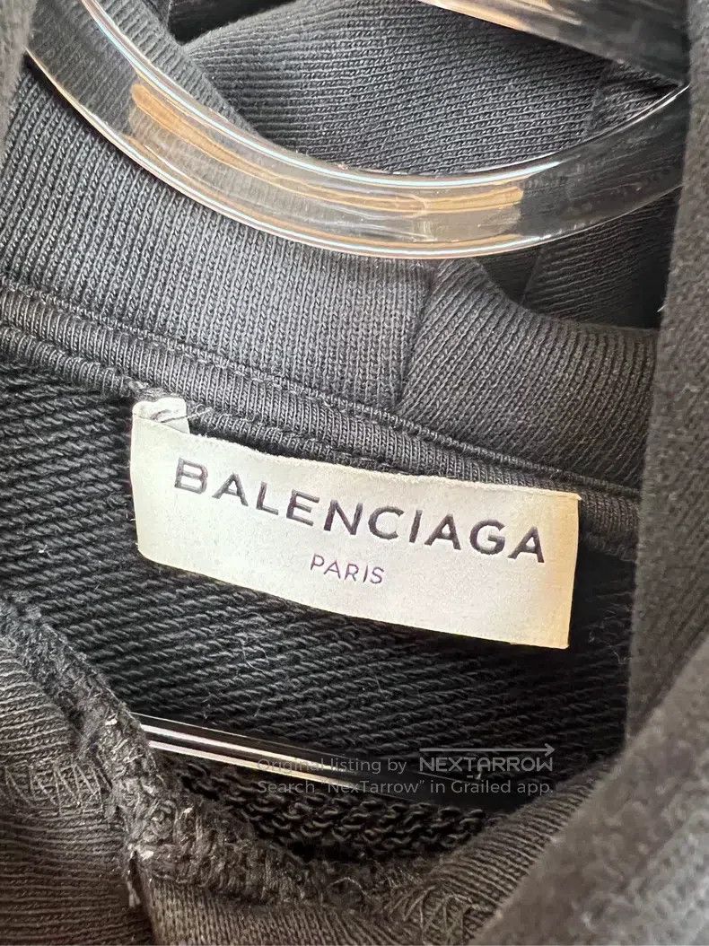 Balenciaga Balenciaga Black Cap Letter Logo Hooded Sweatshirt Size US XS / EU 42 / 0 - 4 Thumbnail