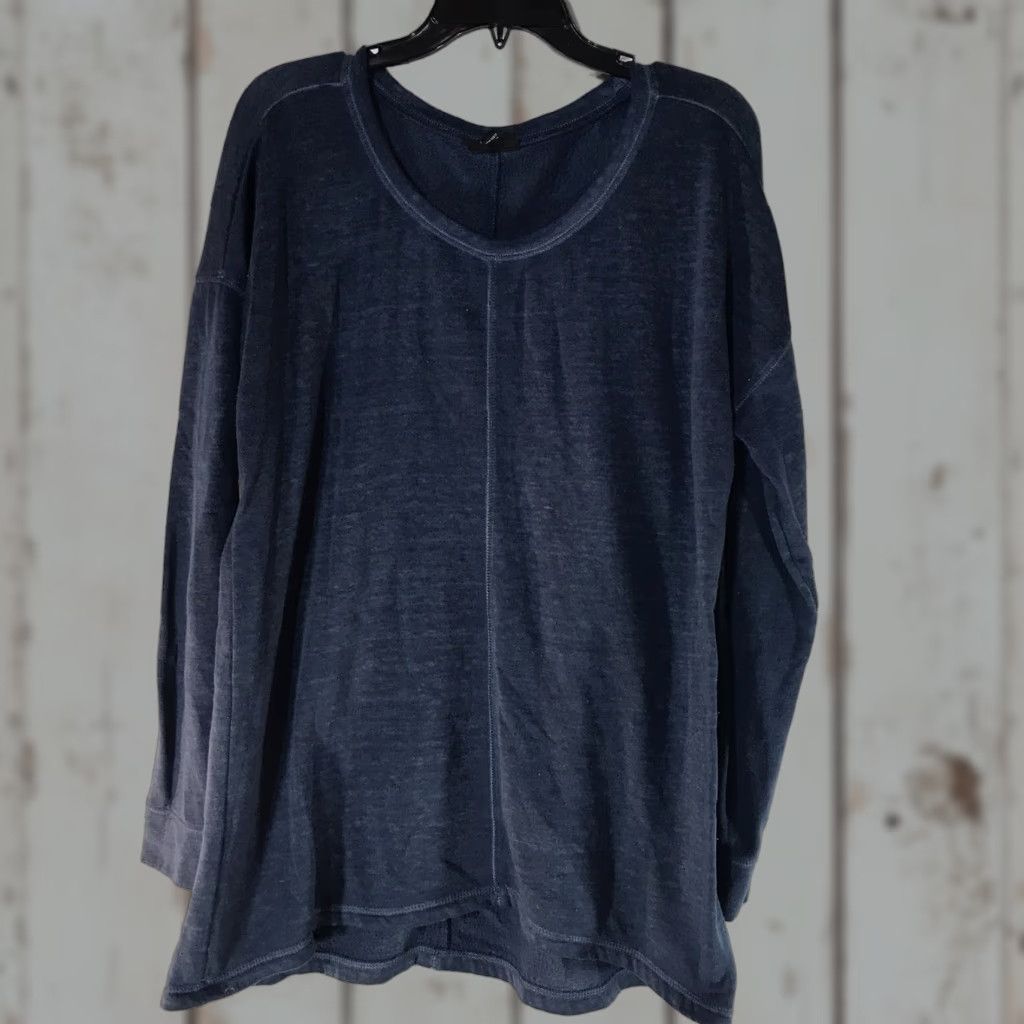 Vintage A New Approach Shirt Womens Size L T-Shirt Blue Knit Long Sleeve Logo Breathable Casual Workwear Size L / US 10 / IT 46 - 1 Thumbnail