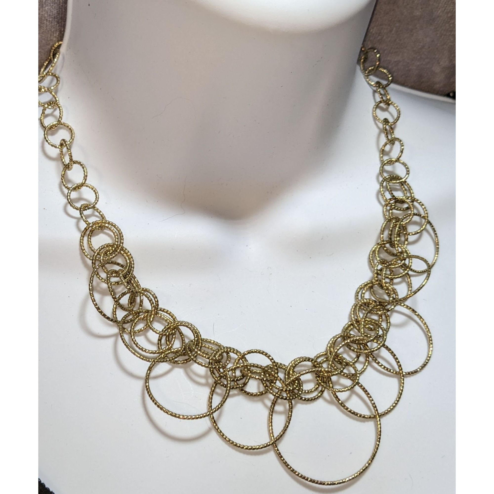 Other Casual Silver-Tone Necklace With Textured Rings Size ONE SIZE - 4 Thumbnail