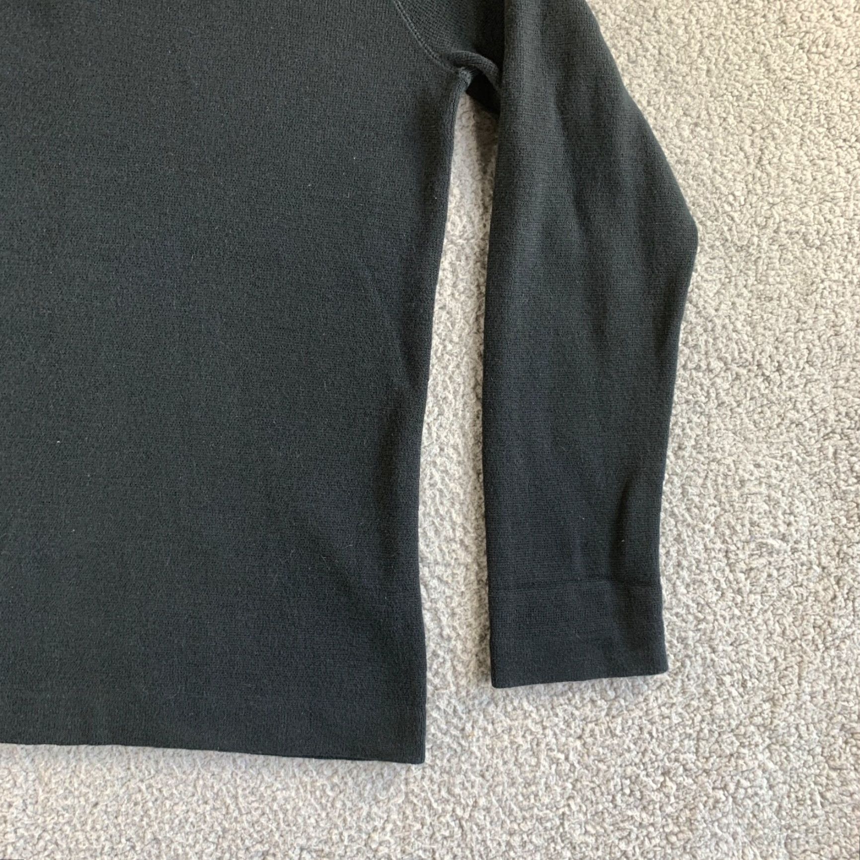 VINTAGE Merona Sweater Mens Medium Black Mock Pullover 1/4 Zip Long Sleeve