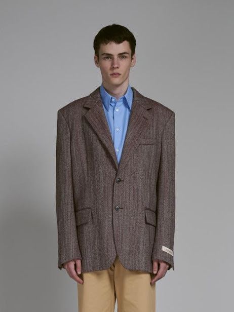 Marni oc11z0525 Herringbone Blazer in Brown Size US L / EU 52-54 / 3 - 1 Preview