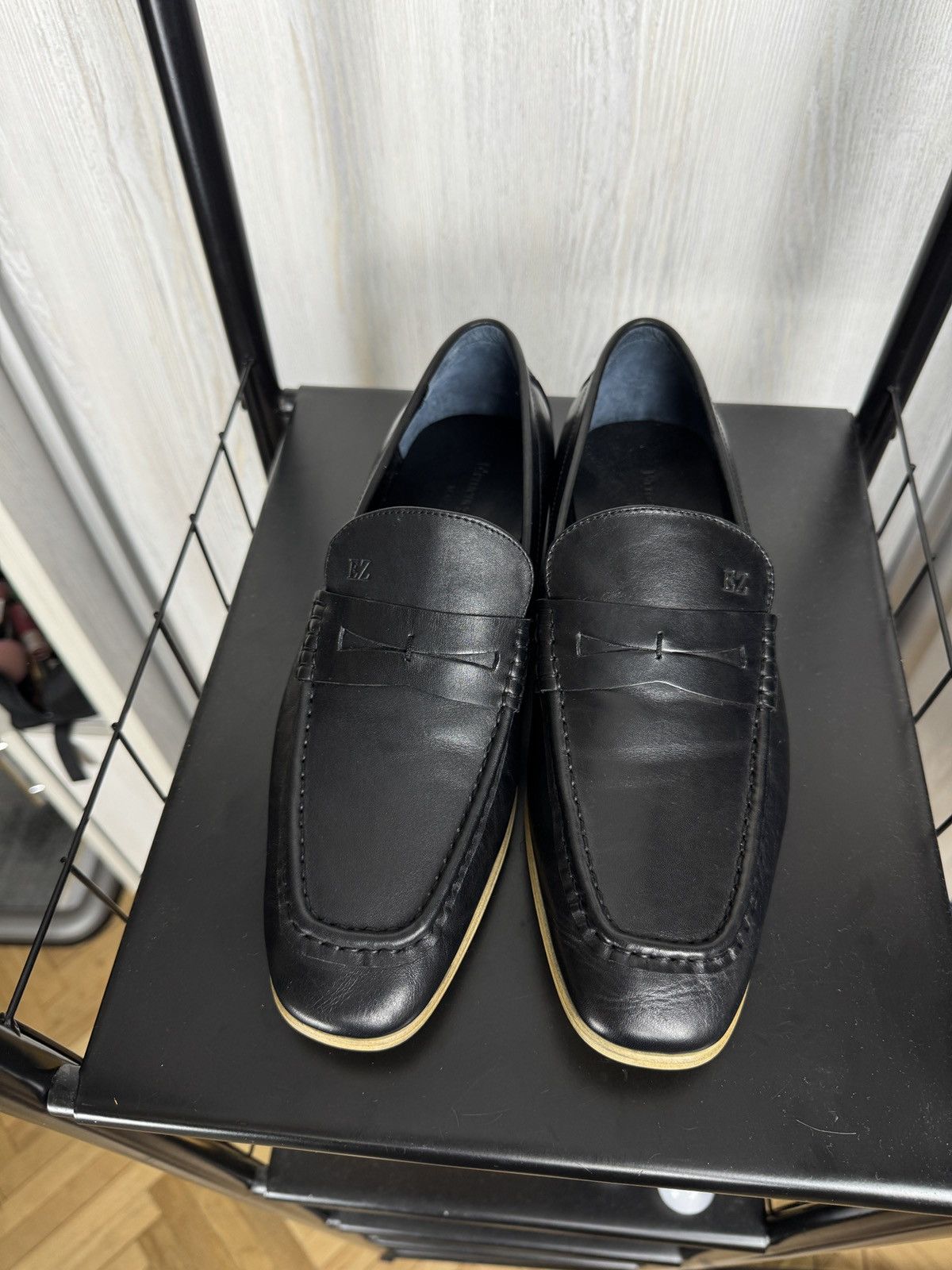 Ermenegildo Zegna Ermenegildo Zegna black leather good year moccasins loafers Size US 7 / EU 40 - 18 Thumbnail