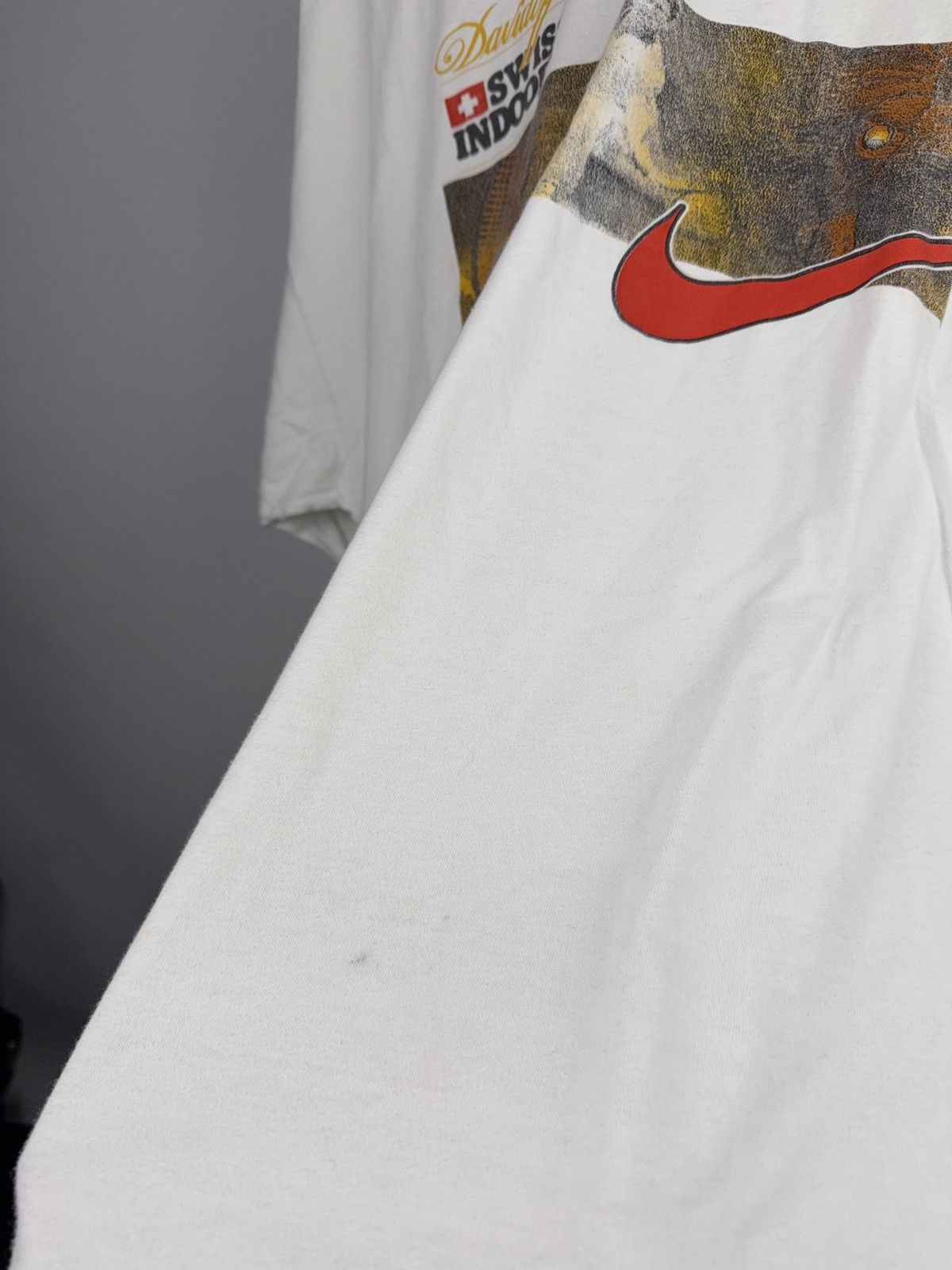 Nike Vintage Nike Swiss Indoors Basel Davidoff Tennis T-Shirt Size US XXL / EU 58 / 5 - 11 Thumbnail