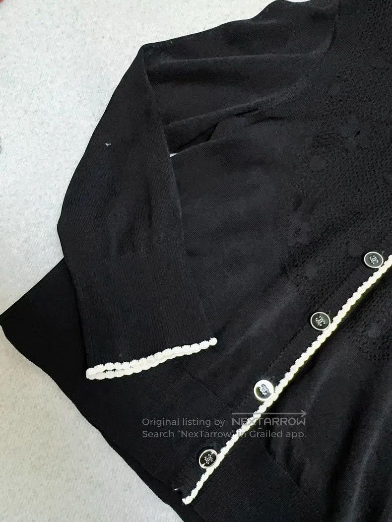 Chanel Chanel 24B black and white lace knitted cardigan coat Size XS / US 0-2 / IT 36-38 - 3 Thumbnail