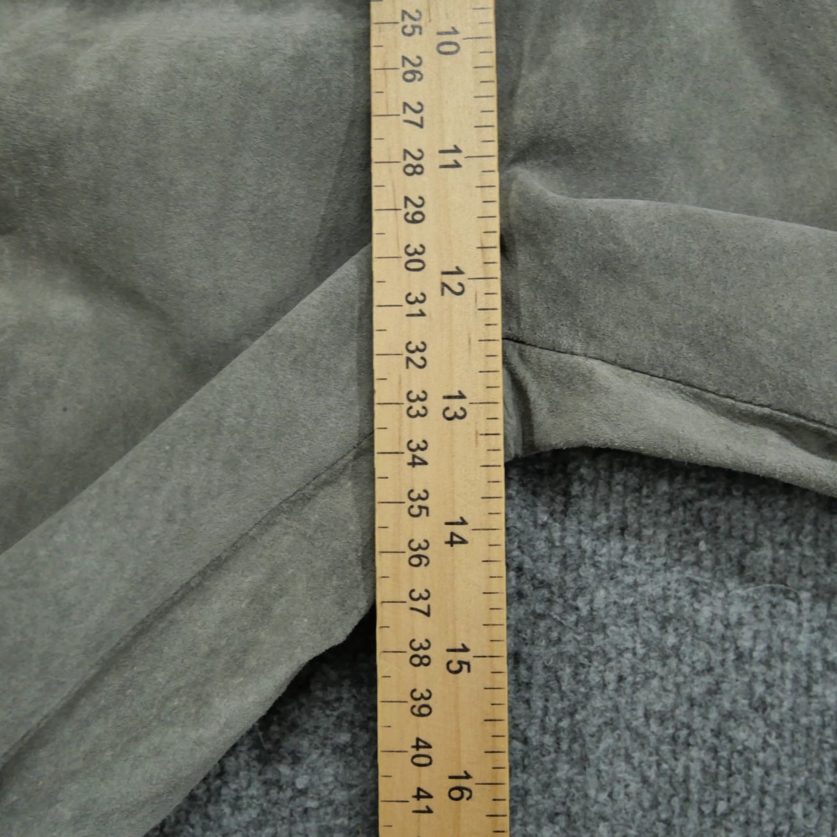 Ben Sherman VINTAGE Bermans Pants Womens 8 26x32 Grey Suede Leather Western 60s Size 30" / US 8 / IT 44 - 6 Thumbnail
